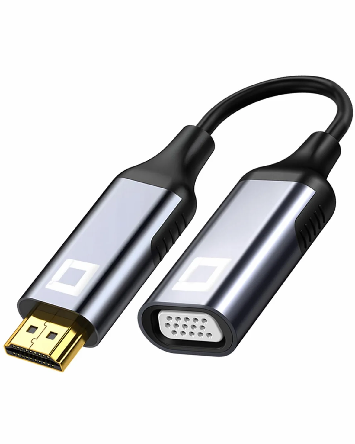 Konwerter HDMI na VGA D-SUB 2K/60Hz Full HD 1080p Pozłacany Aluminium Space Gray