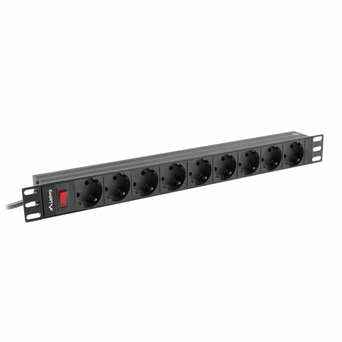 LANBERG PDU 19" 1U 16A 9x SCHUKO 3M Stojak