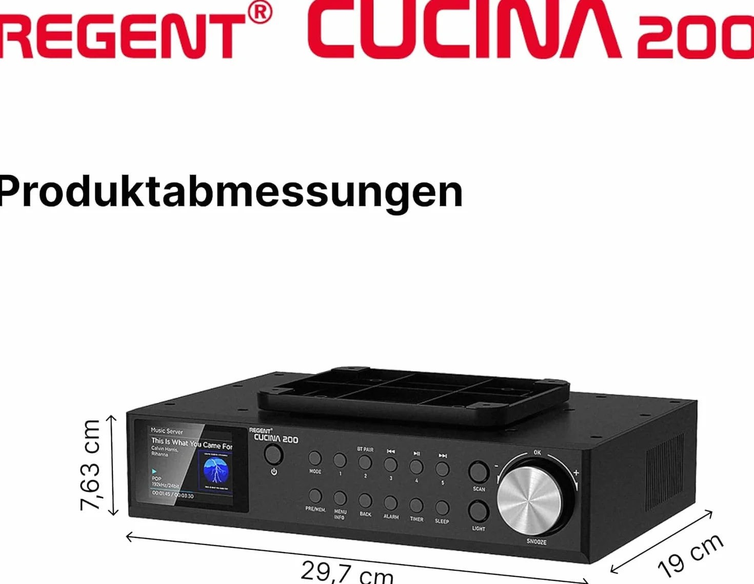 Regent 200 radio kuchenne podszafkowe DAB+ Bluetooth FM czarny