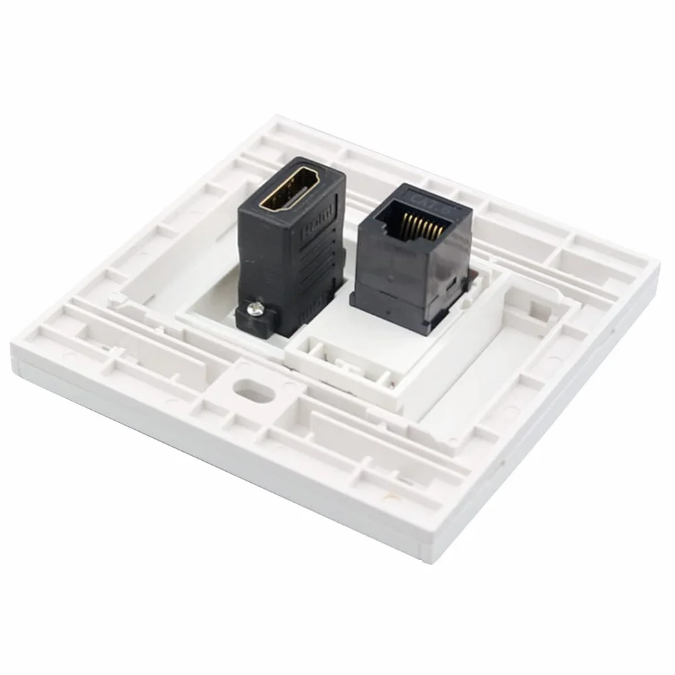 Gniazdo sieciowe CAT6 Gigabit Ethernet RJ45 LAN 86x86 mm czarne