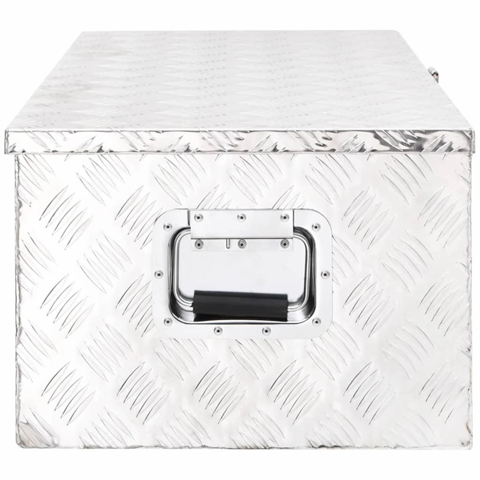 ShGaxin Aluminiowa skrzynka narzędziowa, metalowa skrzynka narzędziowa, skrzynka narzędziowa, aluminiowa obudowa, srebro 90x47x33,5 cm