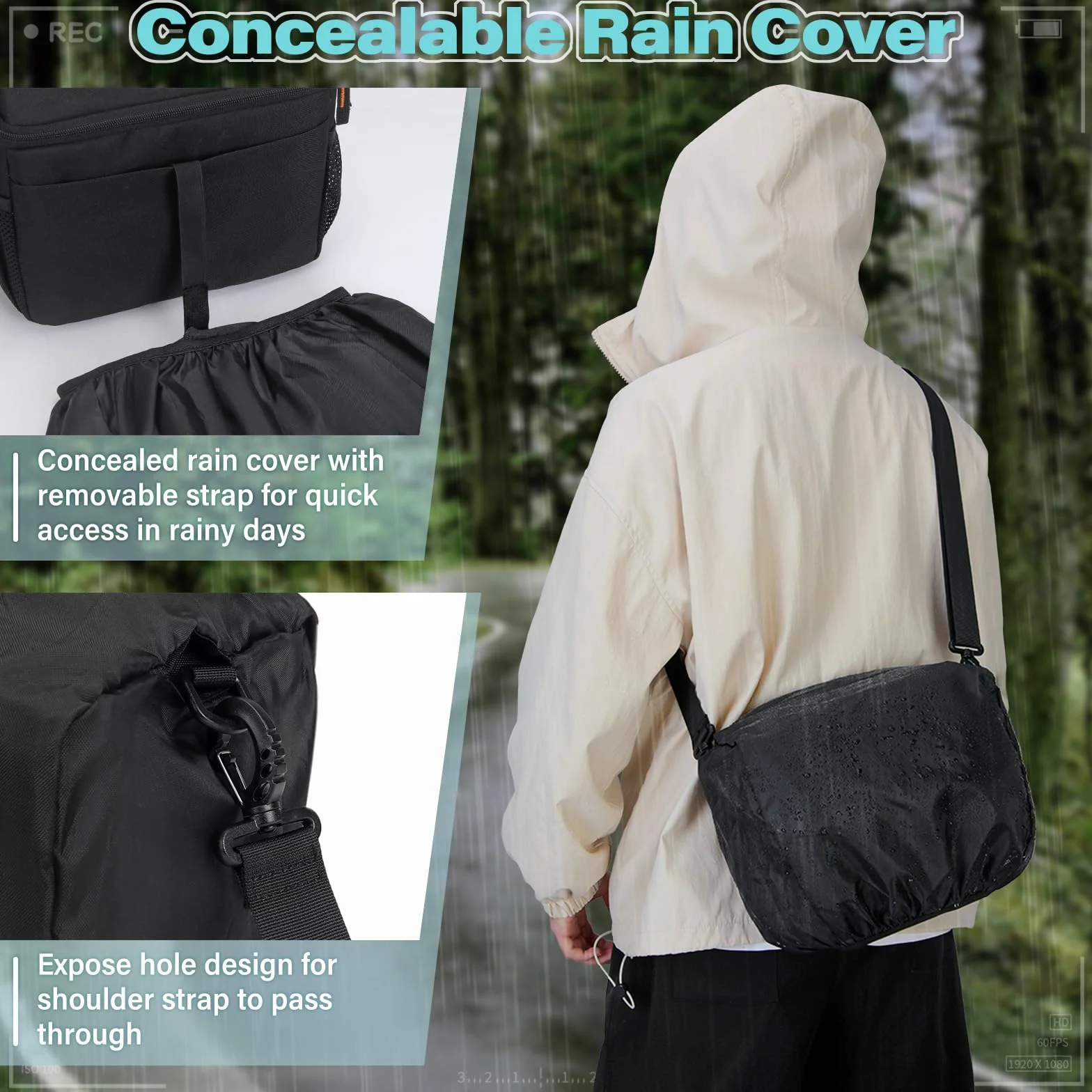 RAINSMORE Wodoodporna Torba na Aparat DSLR/SLR Czarna
