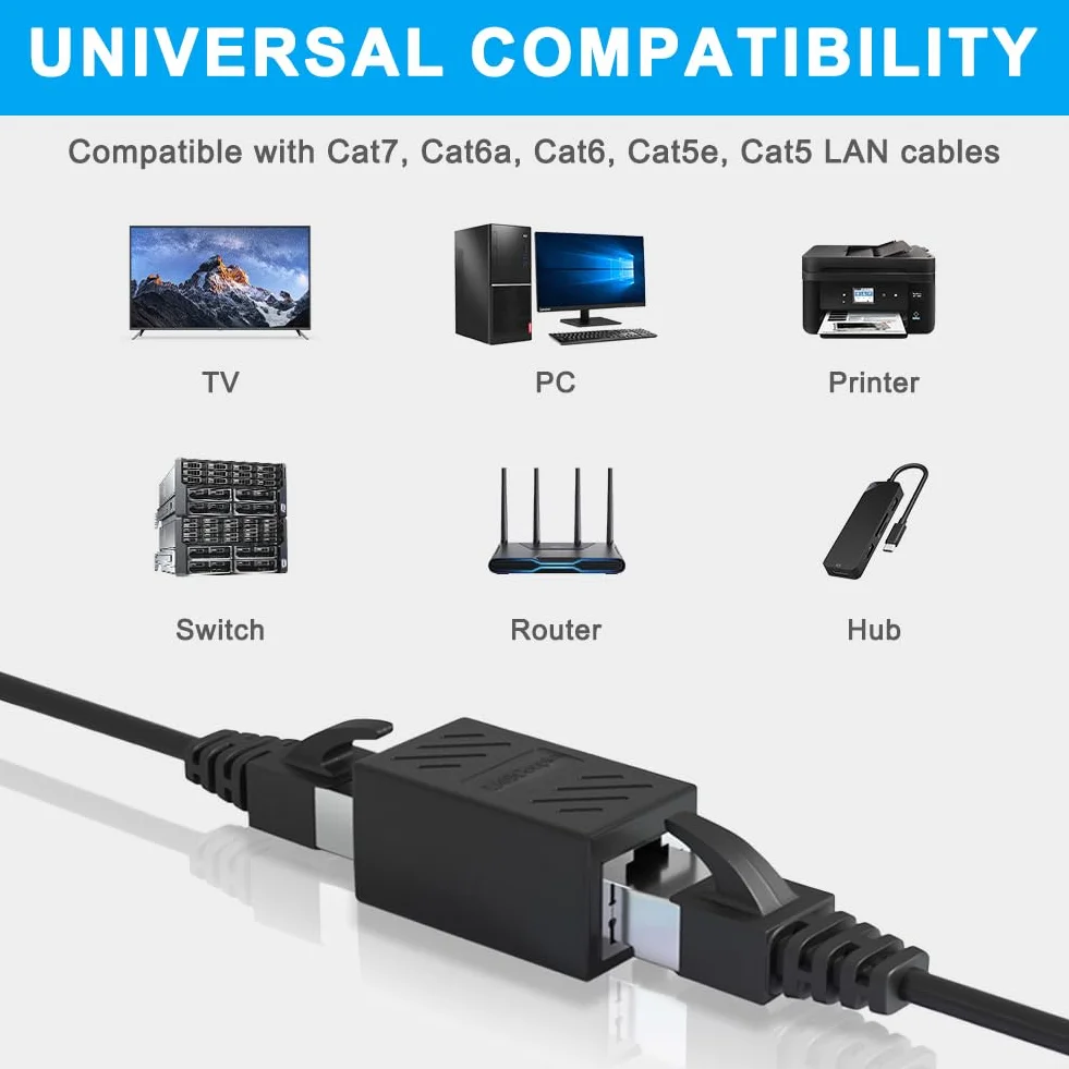 AXFEE RJ45 złącze Ethernet ekranowany łącznik liniowy żeńsko-żeński