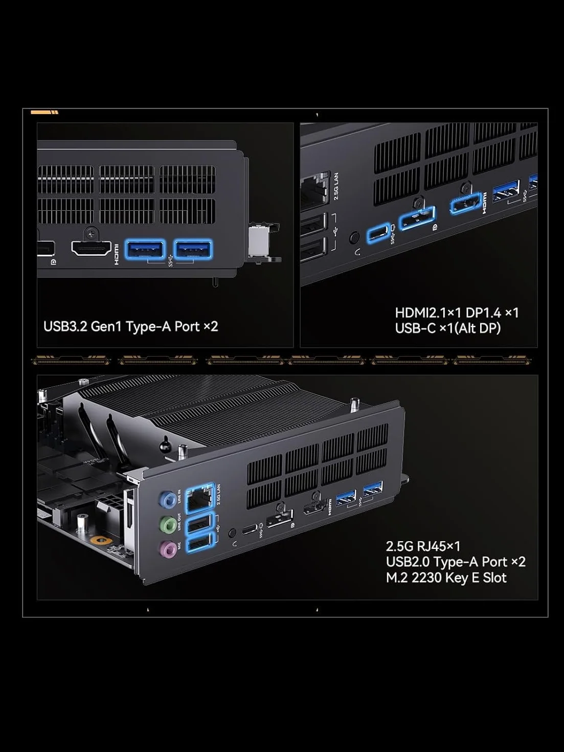 MINISFORUM BD895i SE Mini-ITX moederbord, AMD Ryzen 9 8945HX (16 cores / 32 threads, tot 5,4 GHz), PCIe 5.0 x16 slot, dubbele M.2 PCIe 4.0, DDR5, HDMI/DP/USB-C, RJ45 2,5 GbE, USB 3.2 Gen 2