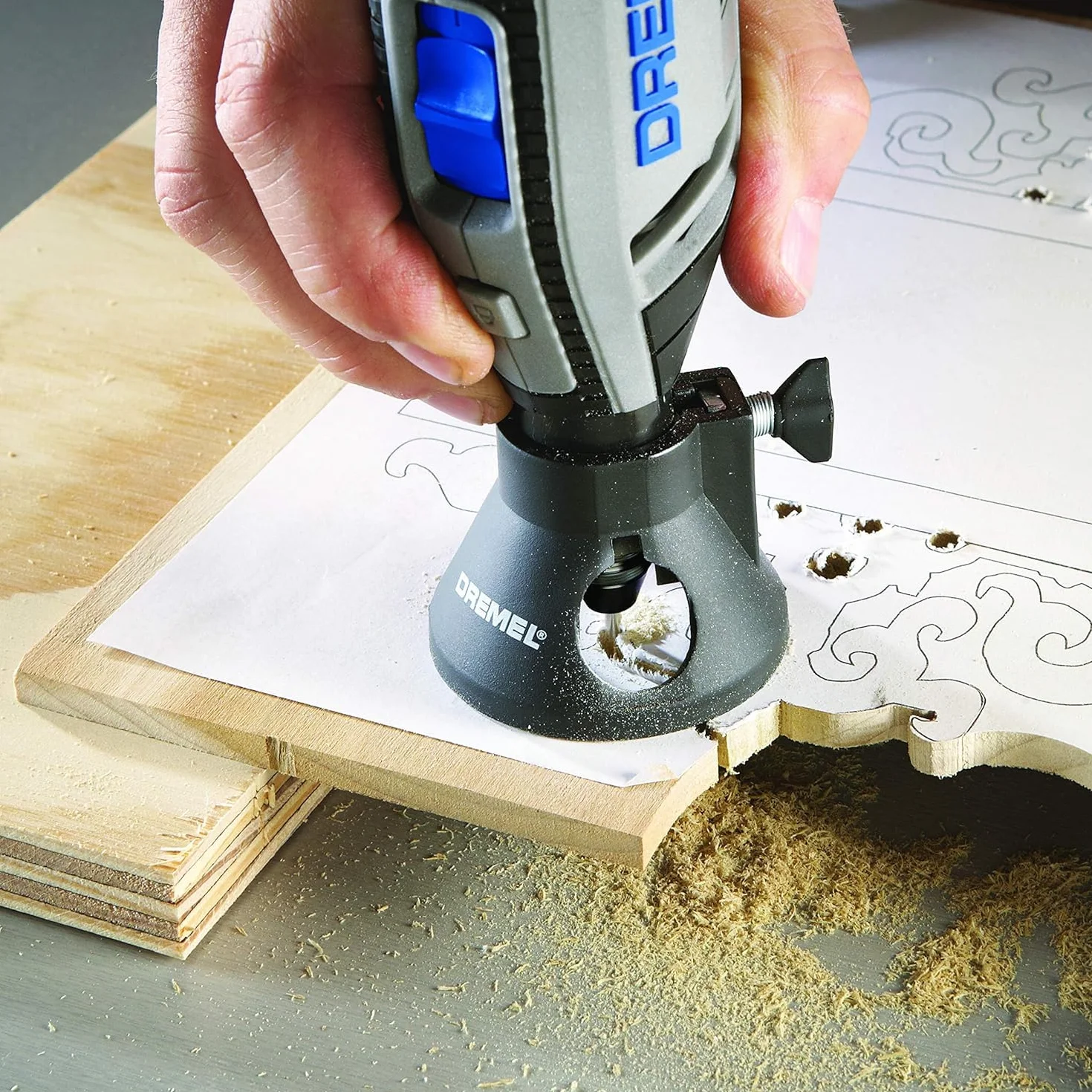 Dremel 565 Wielofunkcyjny zestaw frezów - Zestaw do cięcia do narzędzi wielofunkcyjnych z 1 prowadnicą cięcia i 2 precyzyjnymi ostrzami tnących/frezujących