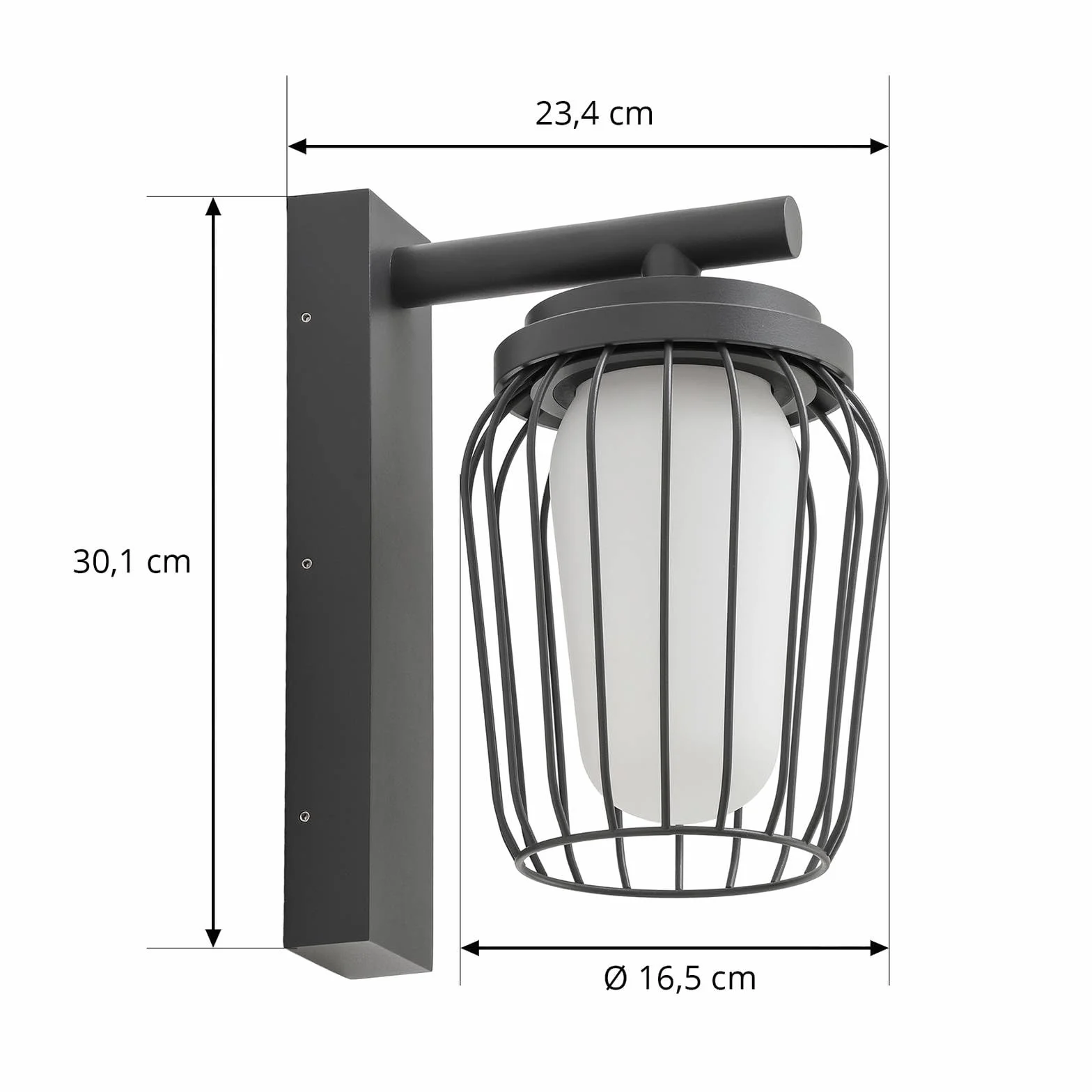 Lucande 'Chandan', styl nowoczesny, kolor czarny, aluminium, IP54, żarówka E27