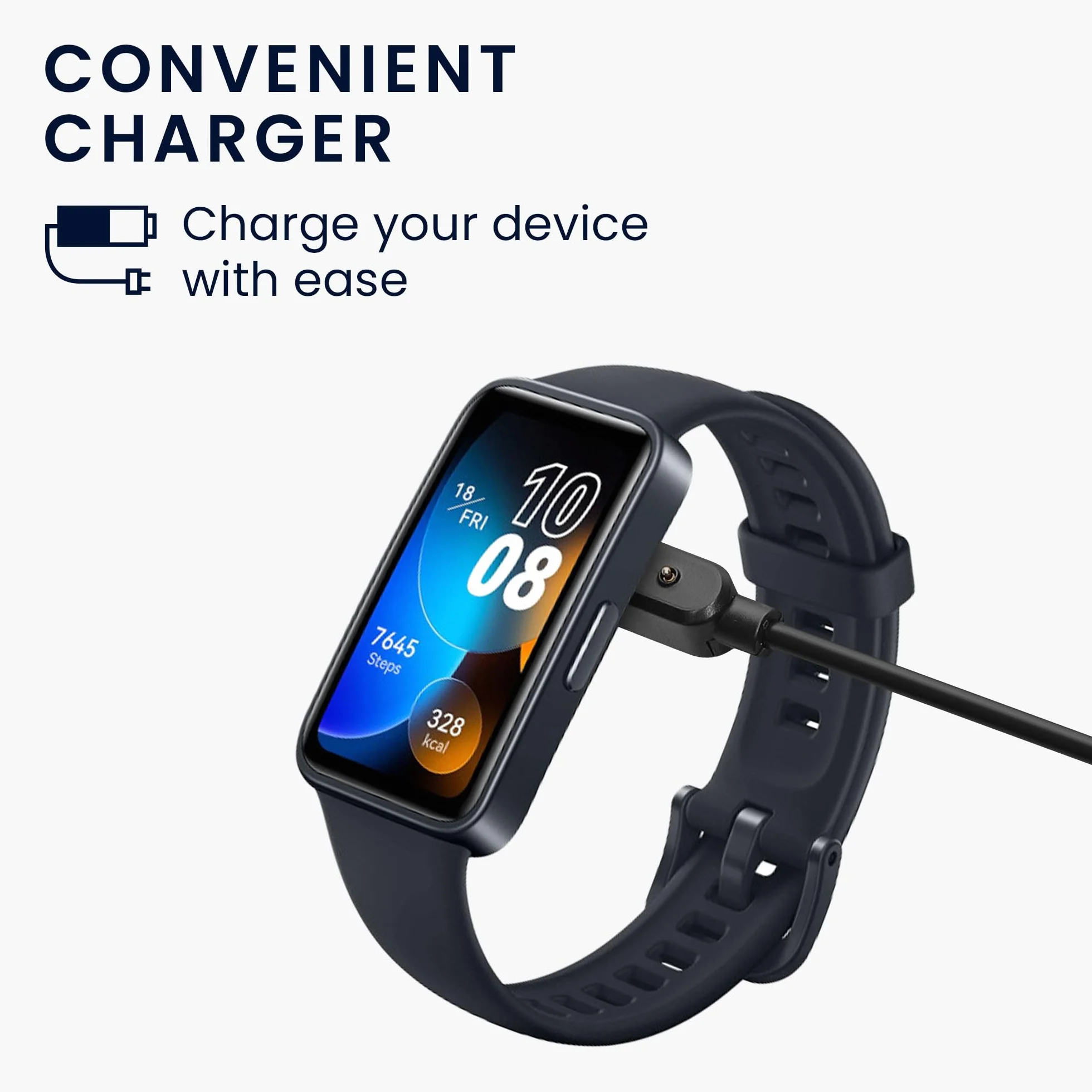 kwmobile Ładowarka kompatybilna z Huawei Band 9 / Band 8 / Watch Fit 2 / Watch Fit mini - kabel USB-C do ładowania smartwatcha - czarna
