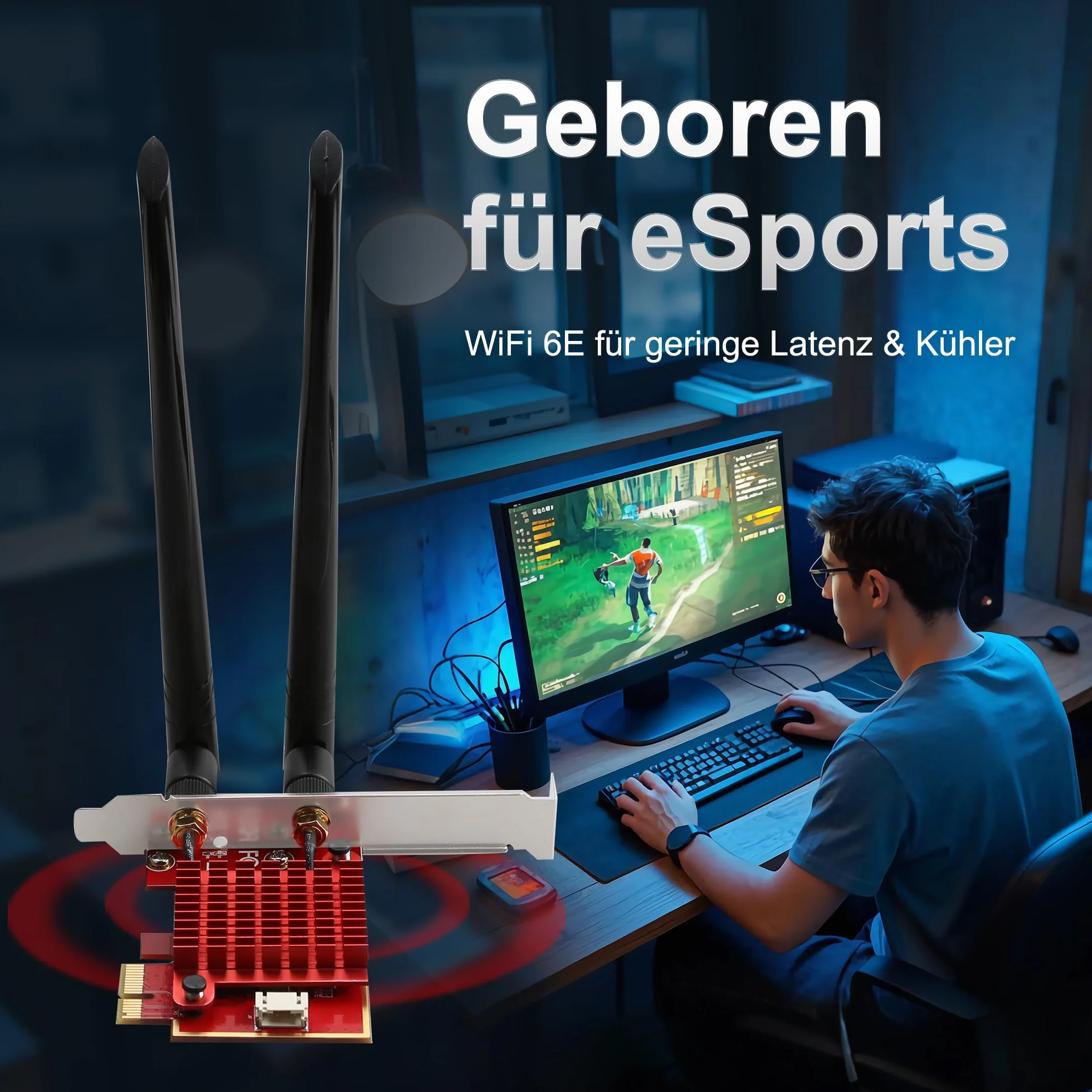 Karta sieciowa WiFi 6E PCIe Intel AX210 5400 Mbps Tri-Band Bluetooth 5.3