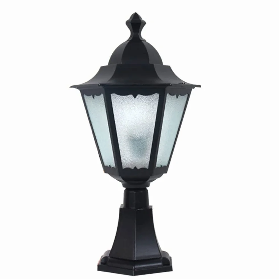 Lampy solarne, Aluminiowa Obudowa W Europejskim Stylu I Szklana Lampa Kolumnowa