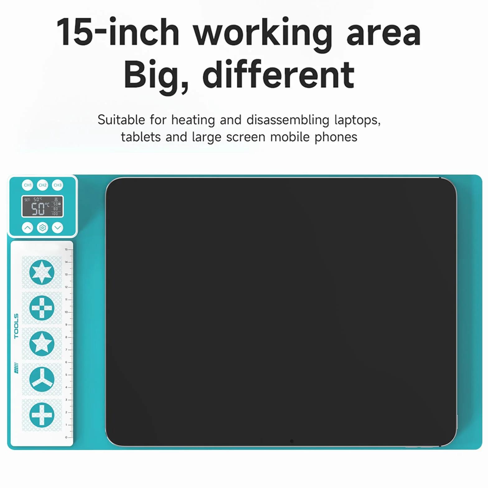 Płyta grzewcza do naprawy telefonu smartfona i tabletu 25-130°C z kablem sieciowym UE 38x22cm
