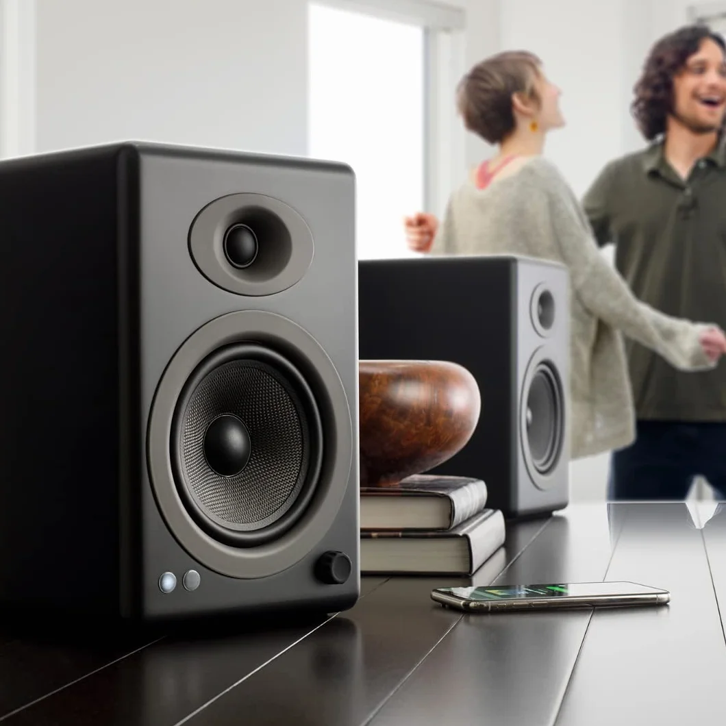Audioengine - Bezprzewodowe głośniki półkowe A5 do kina domowego – 150 W, monitory studyjne klasy premium