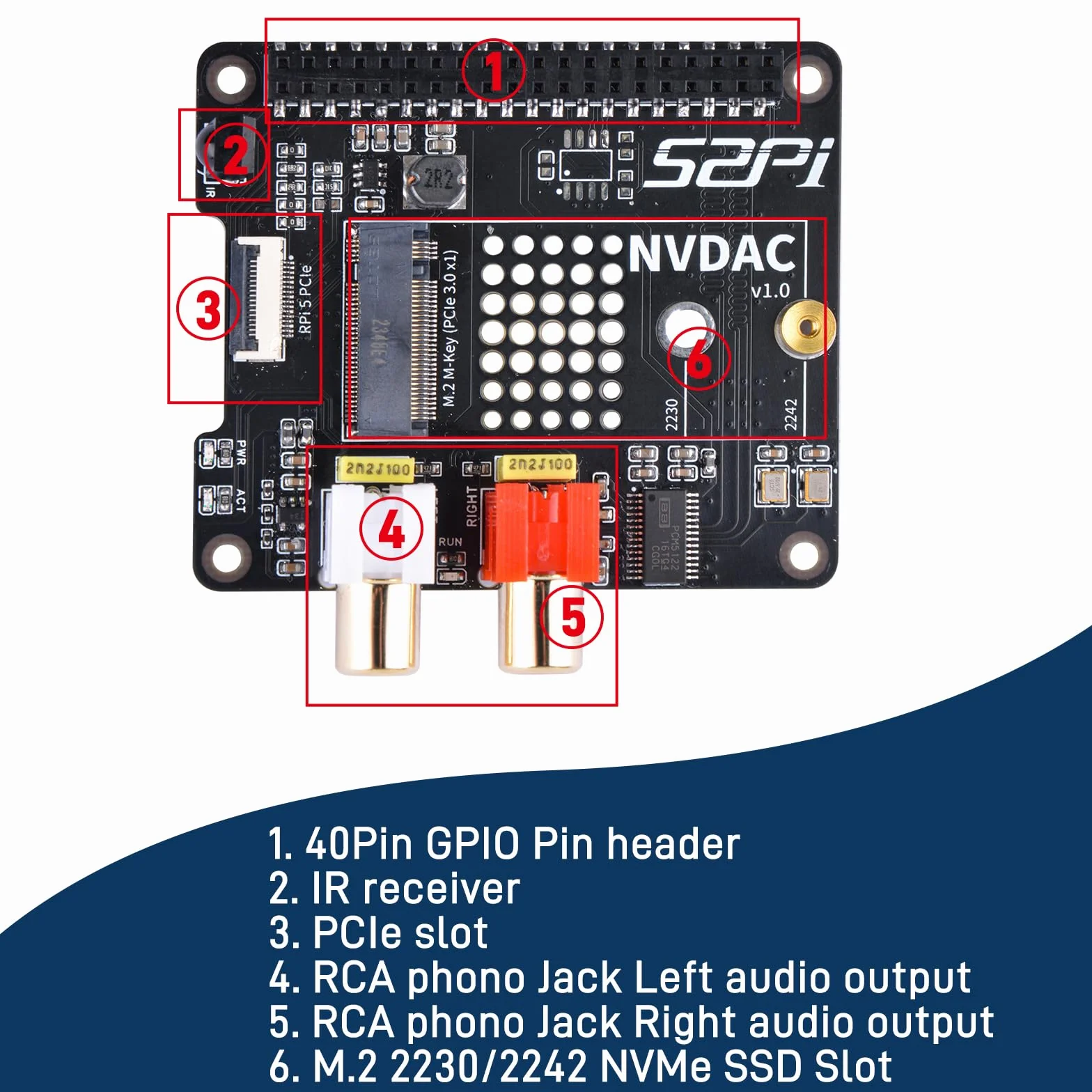 GeeekPi NVDAC PCIe do NVMe SSD Hat i standard DAC+ HiFi DAC dla Raspberry Pi 5