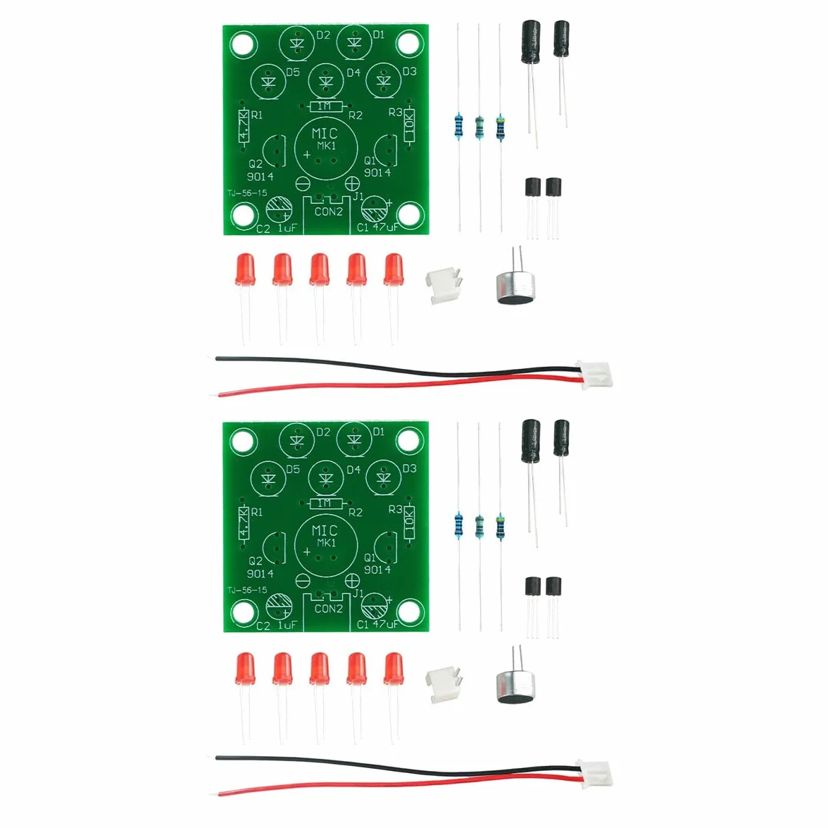 Zestaw do lutowania elektronicznego 2-częściowy Sterowanie głosowe Zestaw DIY Elementy elektroniczne Rytmiczne miganie Naucz się rozwiązywać