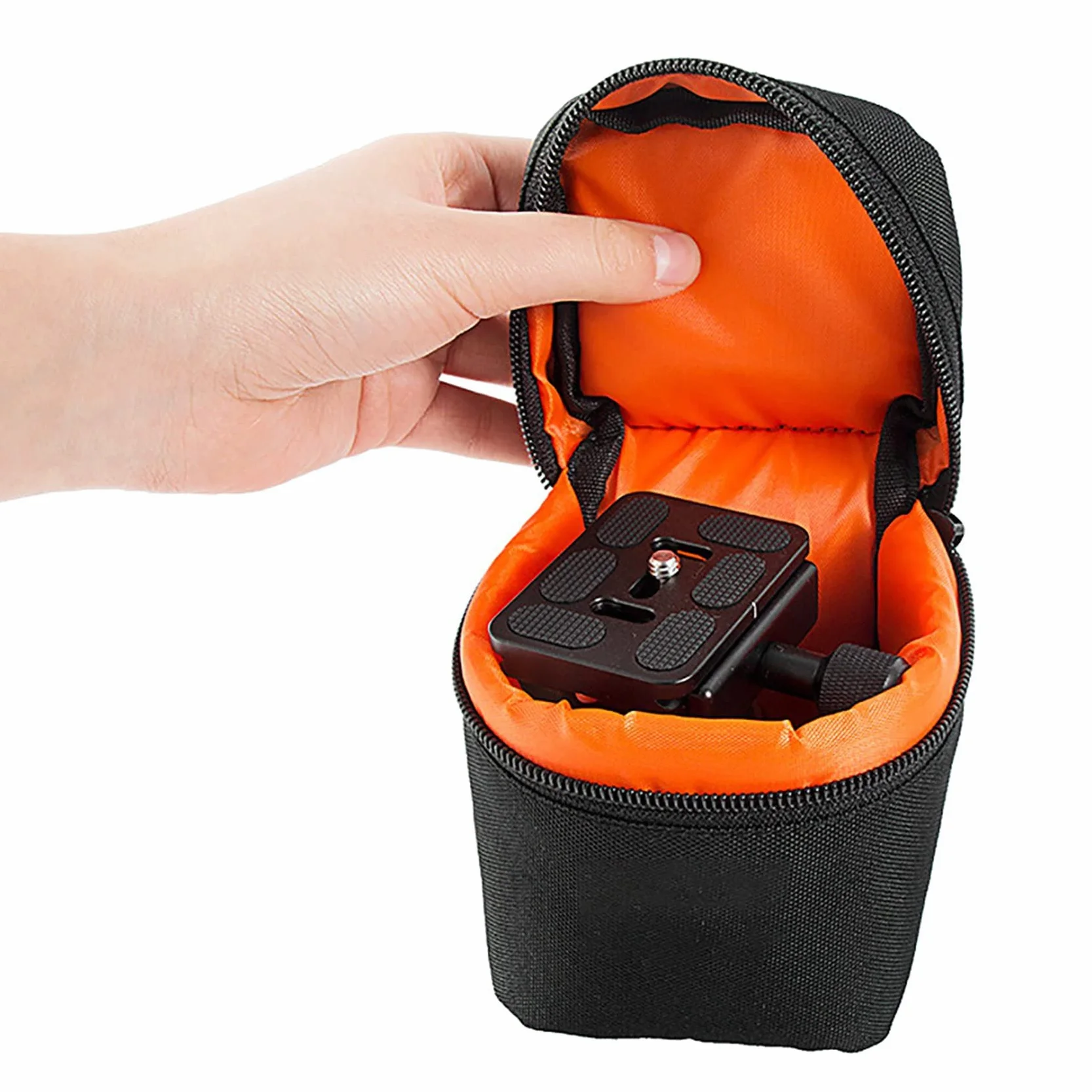 4X Gruba wyściełana torba na obiektyw na aparat DSLR etui ochronne odporne na wstrząsy etui na obiektyw do aparatu cyfrowego lustrzanki, czarny