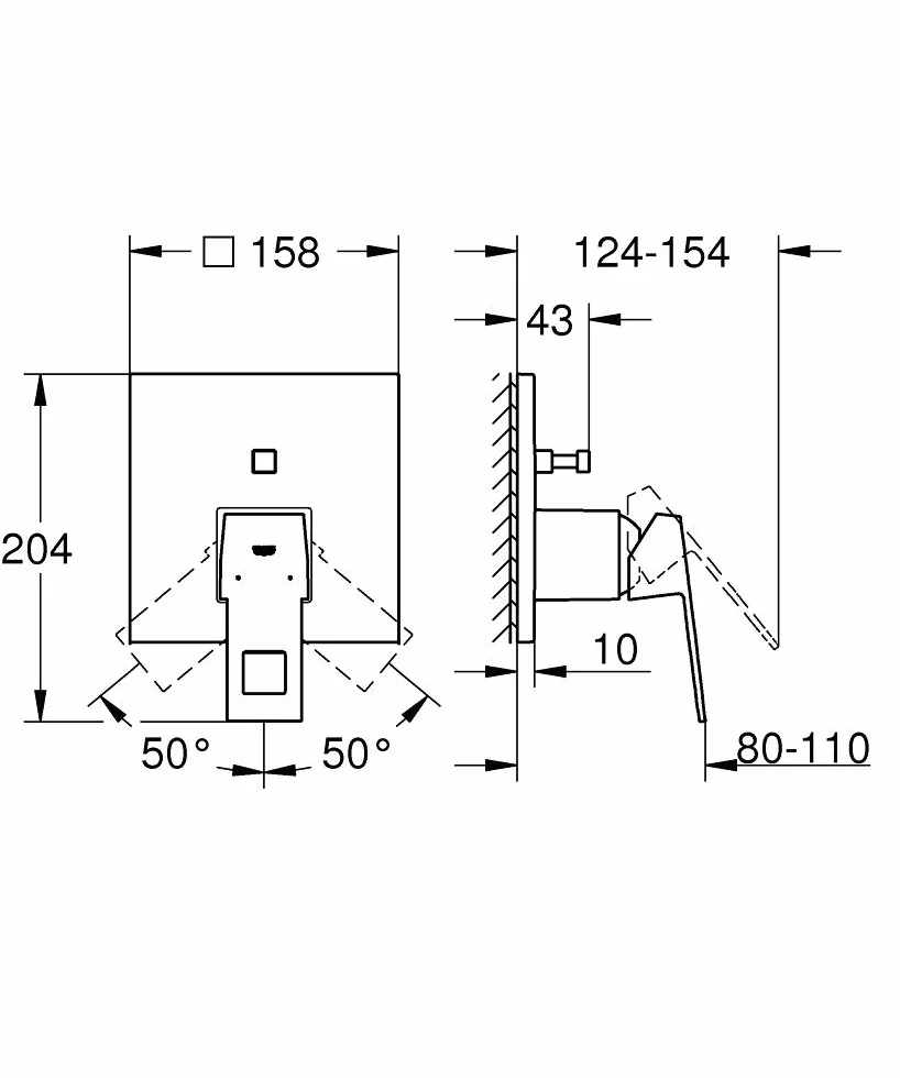 GROHE Eurocube Jednouchwytowa bateria do obsługi dwóch wyjść wody