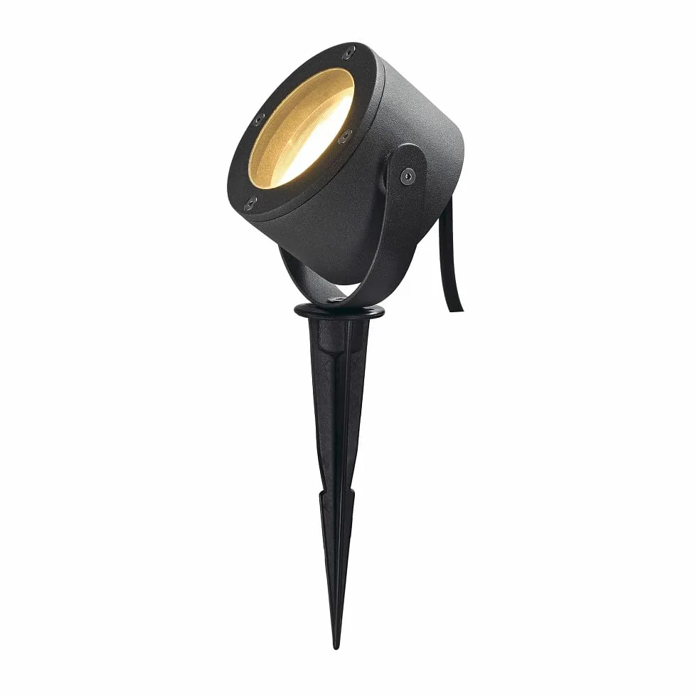 SLV Lampa wbijana w grunt SLV SITRA 360 SPIKE/lampa zewnętrzna do oświetlania ogrodu, tarasu, roślin, ścieżek, oczek wodnych, lampa zewnętrzna LED, reflektor zewnętrzny / GX53 IP44 9W antracytowa