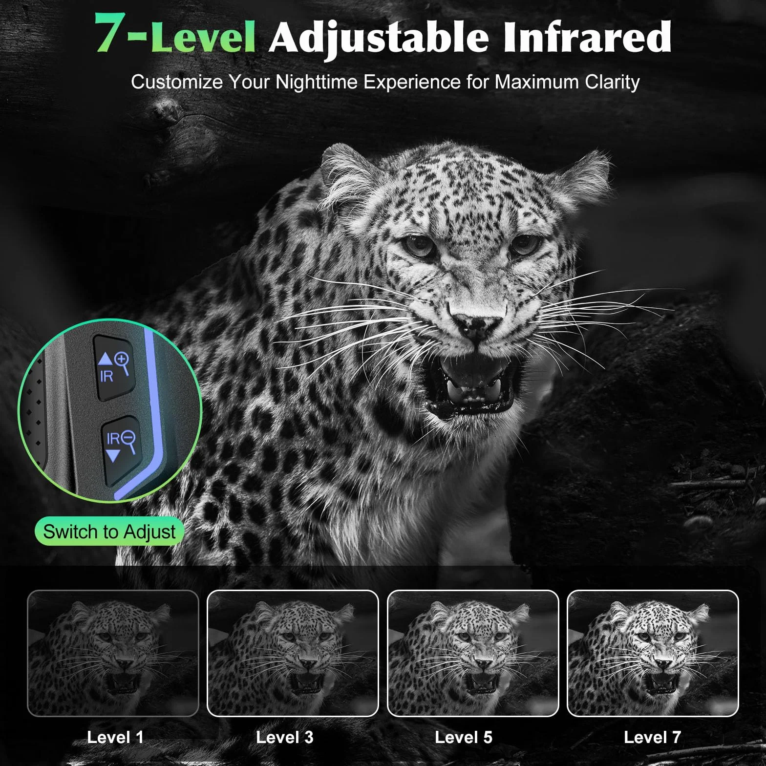 Gogle noktowizyjne, wideo 4K UHD i obraz 36 MP, lornetka noktowizyjna na podczerwień z ekranem 4,5″, akumulator 4500 mAh, karta TF 32 GB, 8-krotny zoom cyfrowy na kemping (czarne)