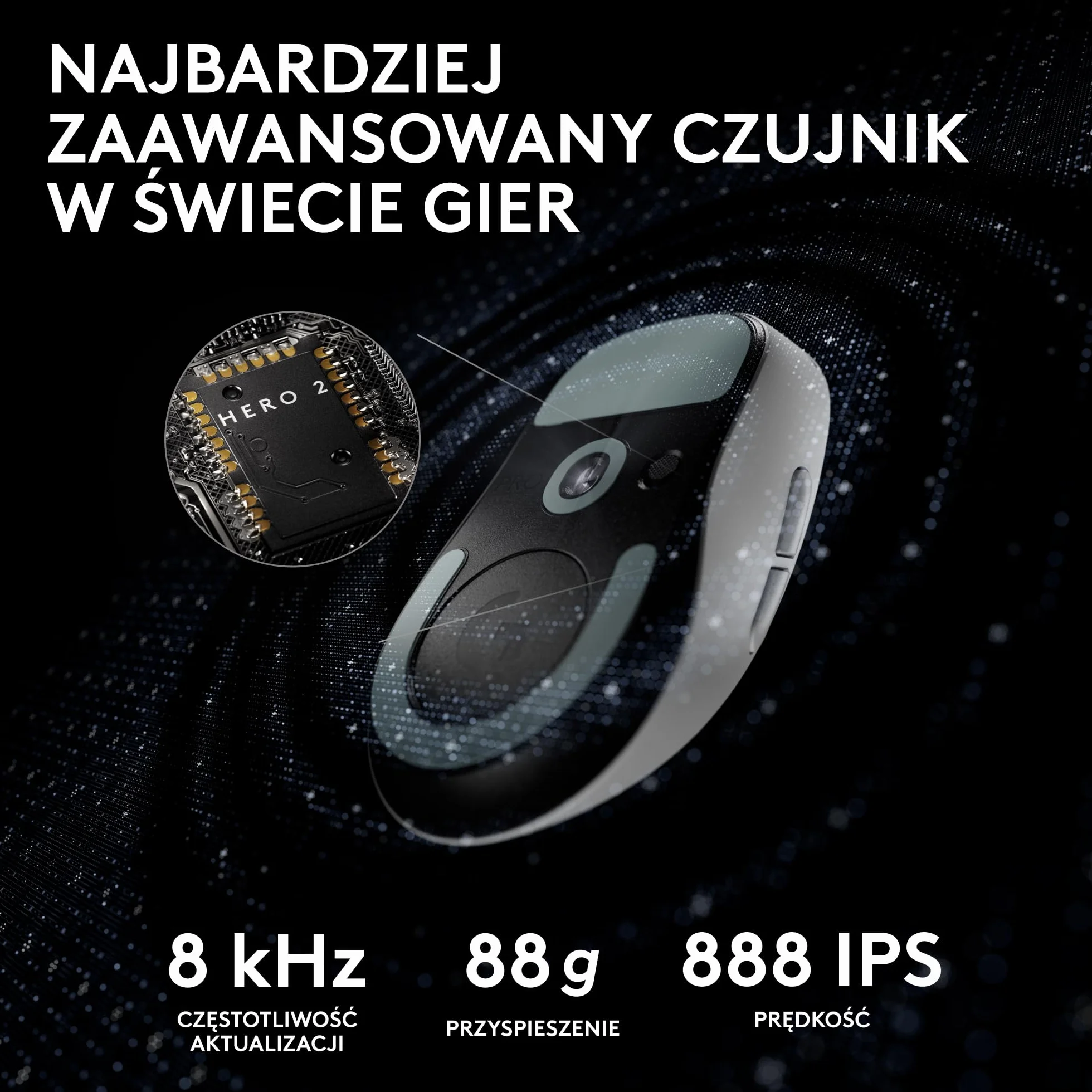 Logitech G PRO X SUPERLIGHT 2, bezprzewodowa mysz do gier, 60 g, 44 tys. DPI, 8 kHz, USB-C, PC/Mac-Biały