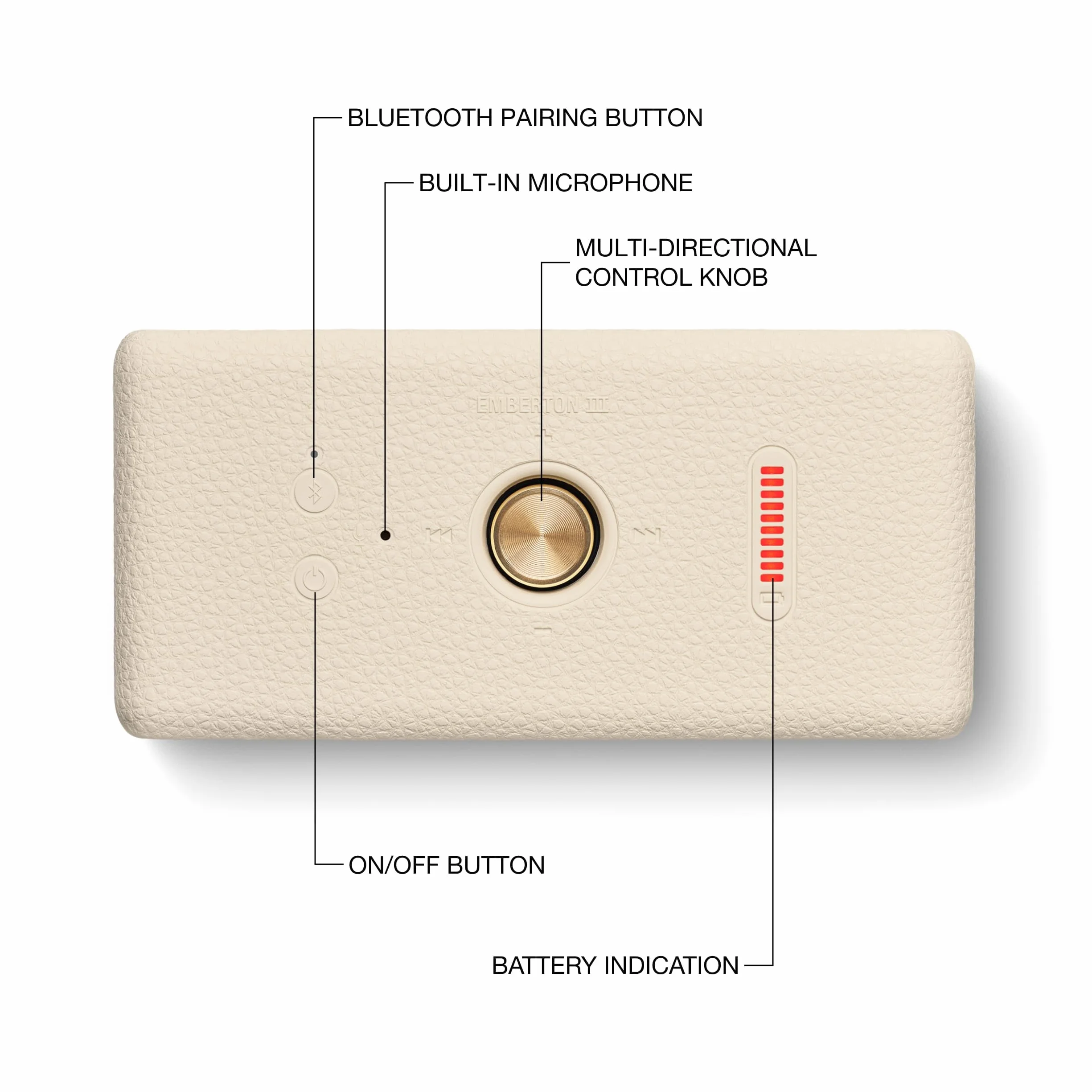 Marshall Emberton III przenośny głośnik Bluetooth kremowy