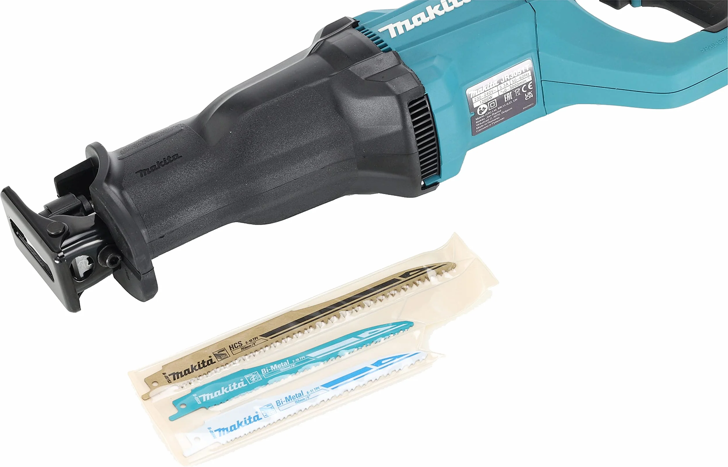 Makita JR3051TK/2 Piła Szablasta, 1200 W, 240 V, Niebieski/Czarny