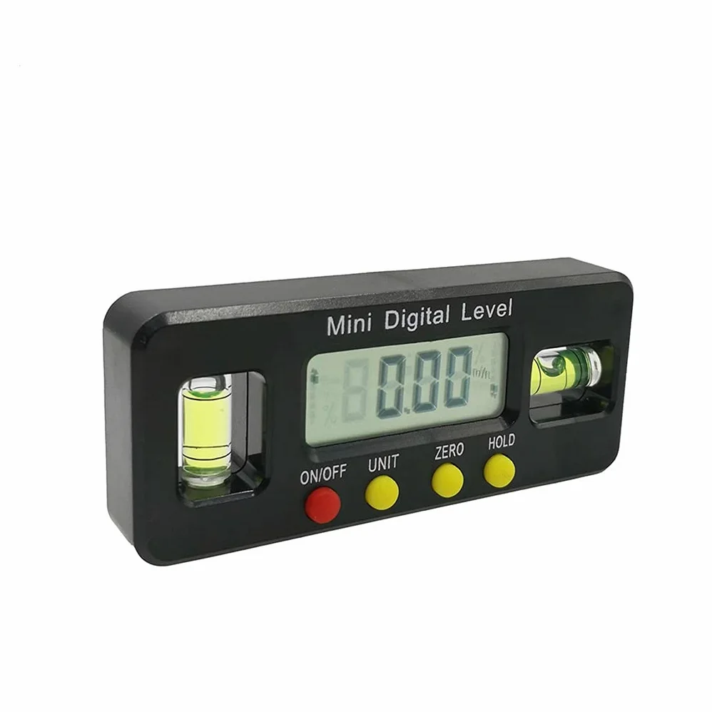 Cyfrowy kątomierz, kątomierz, 100 mm, elektroniczna skrzynka poziomicowa z magnetycznym pomiarem kąta, narzędzie stolarskie, czarna