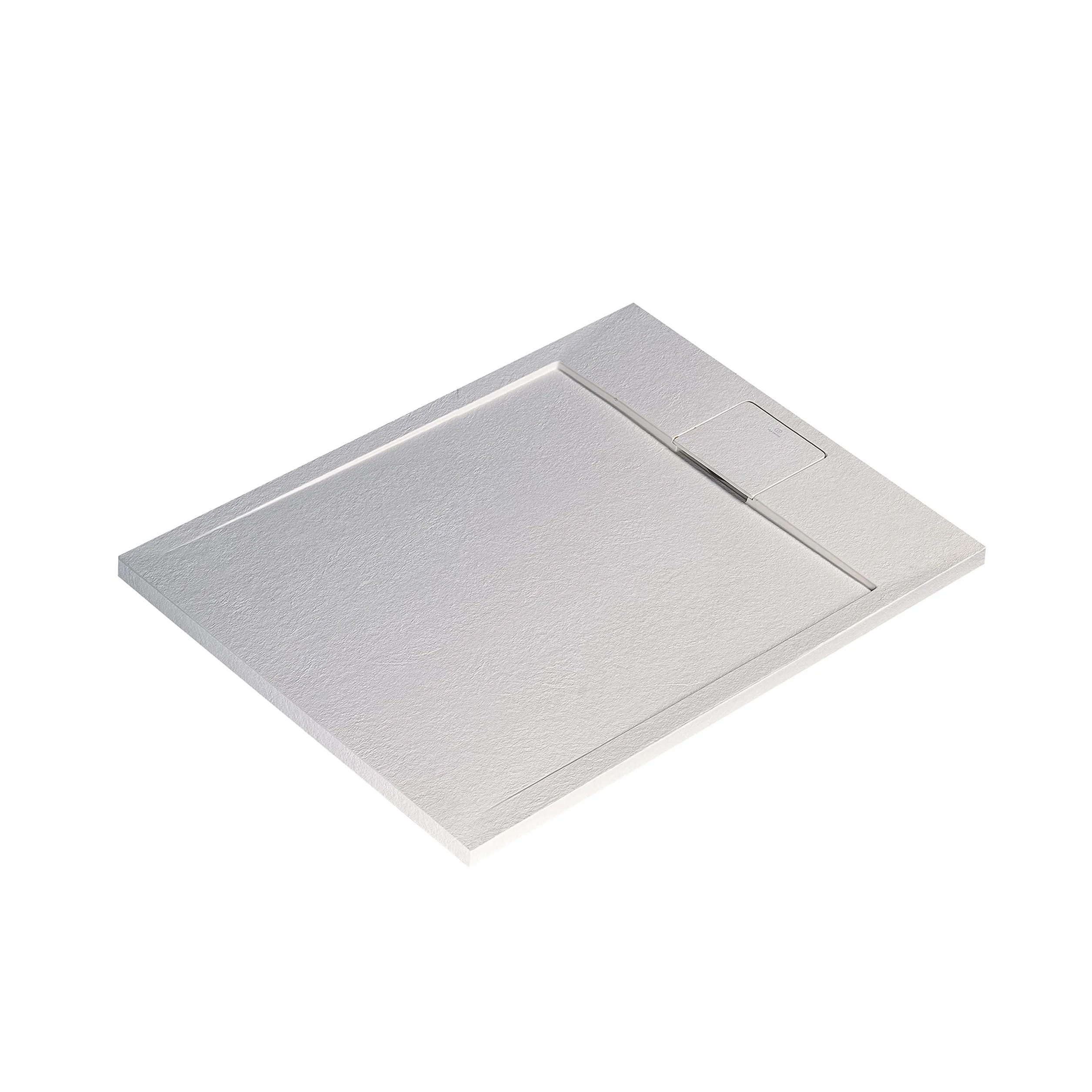 Ideal Standard Ultra Flat S i.life, brodzik prysznicowy, prostokątny, 100 x 80 cm, krótki boczny, matowe wykończenie o wyglądzie kamienia, biały
