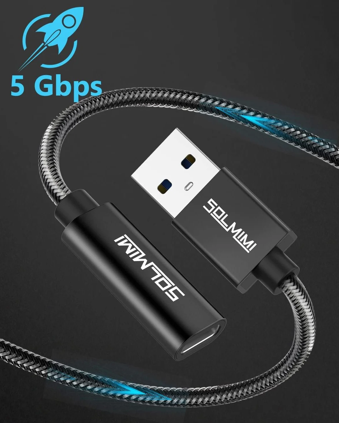 Adapter USB A na USB C wtyczka do smartfona, laptopa, tabletu
