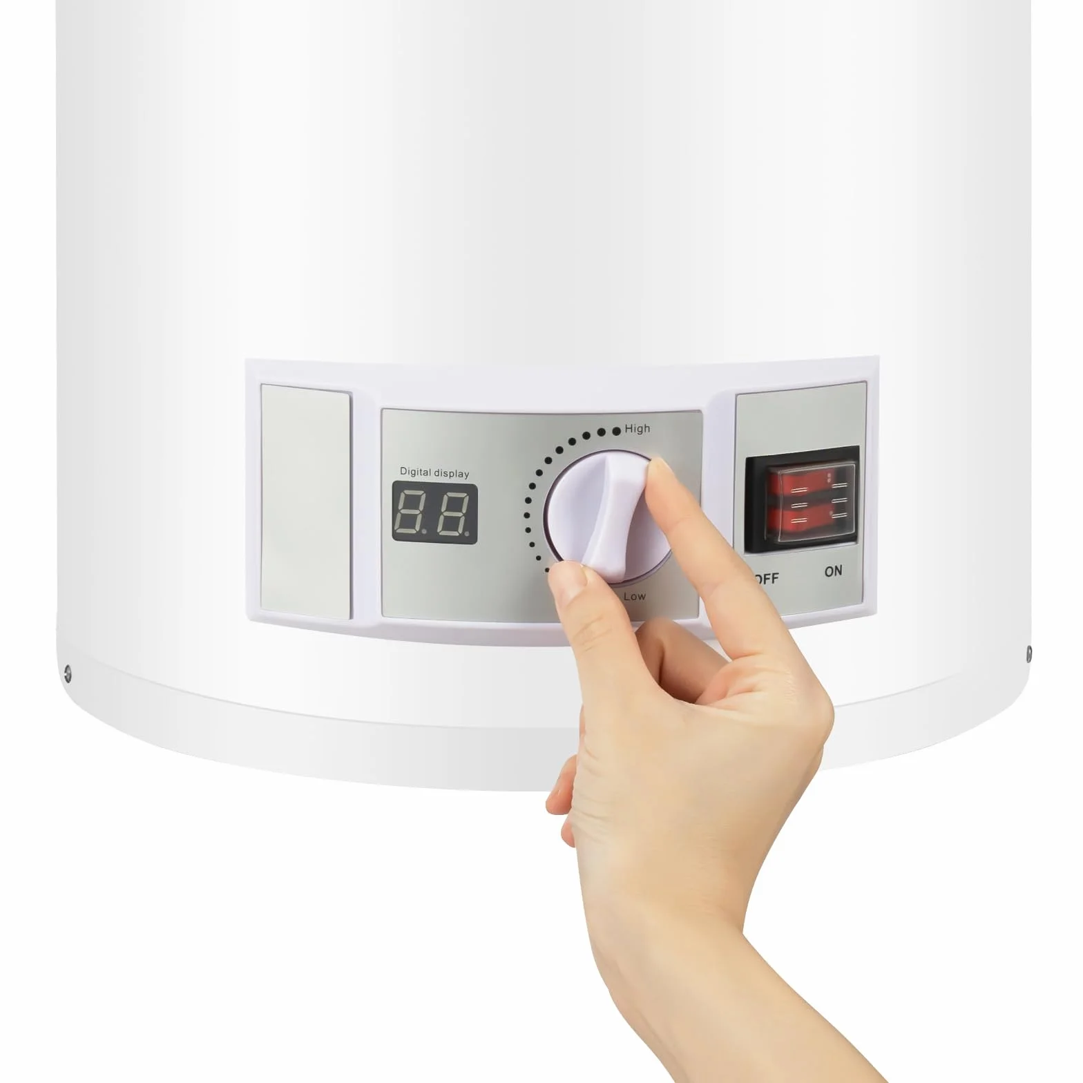 Elektryczny zbiornik ciepłej wody bojler 50 l | Moc grzewcza 2000 W, elektryczny podgrzewacz wody, wiszący bojler na wodę, zbiornik ciepłej wody 30-75°C, biały