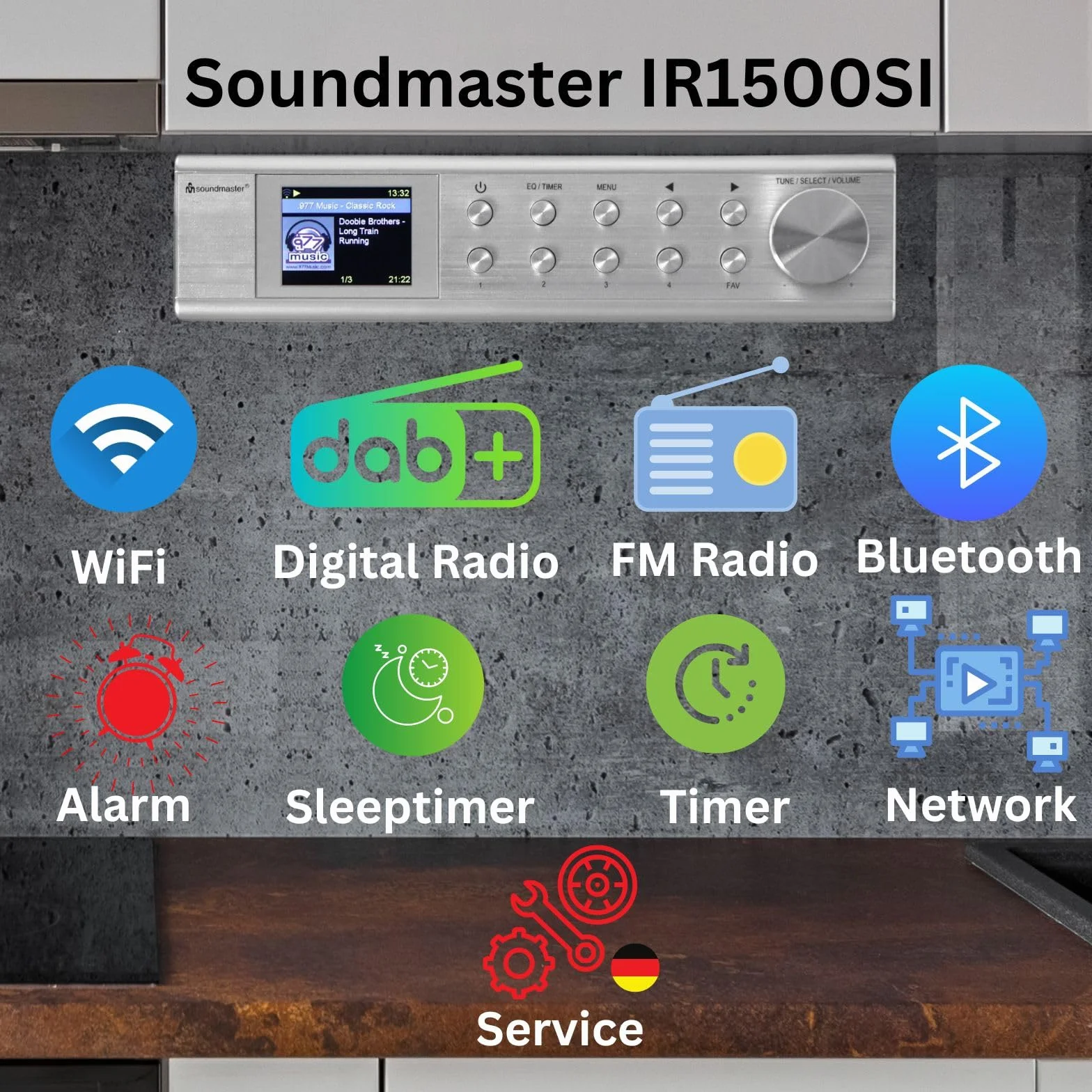 Soundmaster IR1500SI radio internetowe DAB+ Bluetooth odtwarzacz sieciowy UPNP