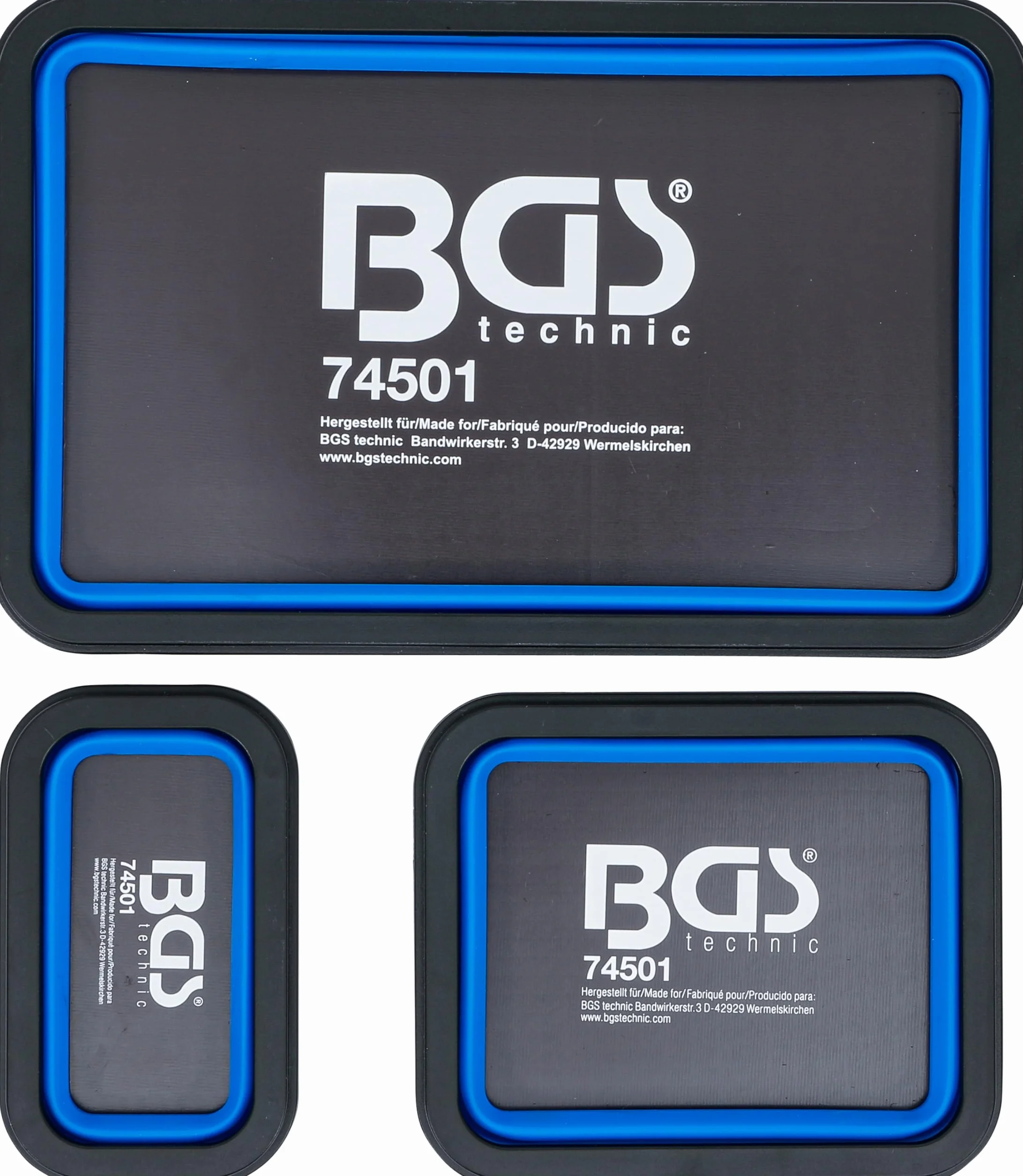 BGS 74501 | Zestaw miseczek magnetycznych | silikon | przyrząd składany | 3 szt.