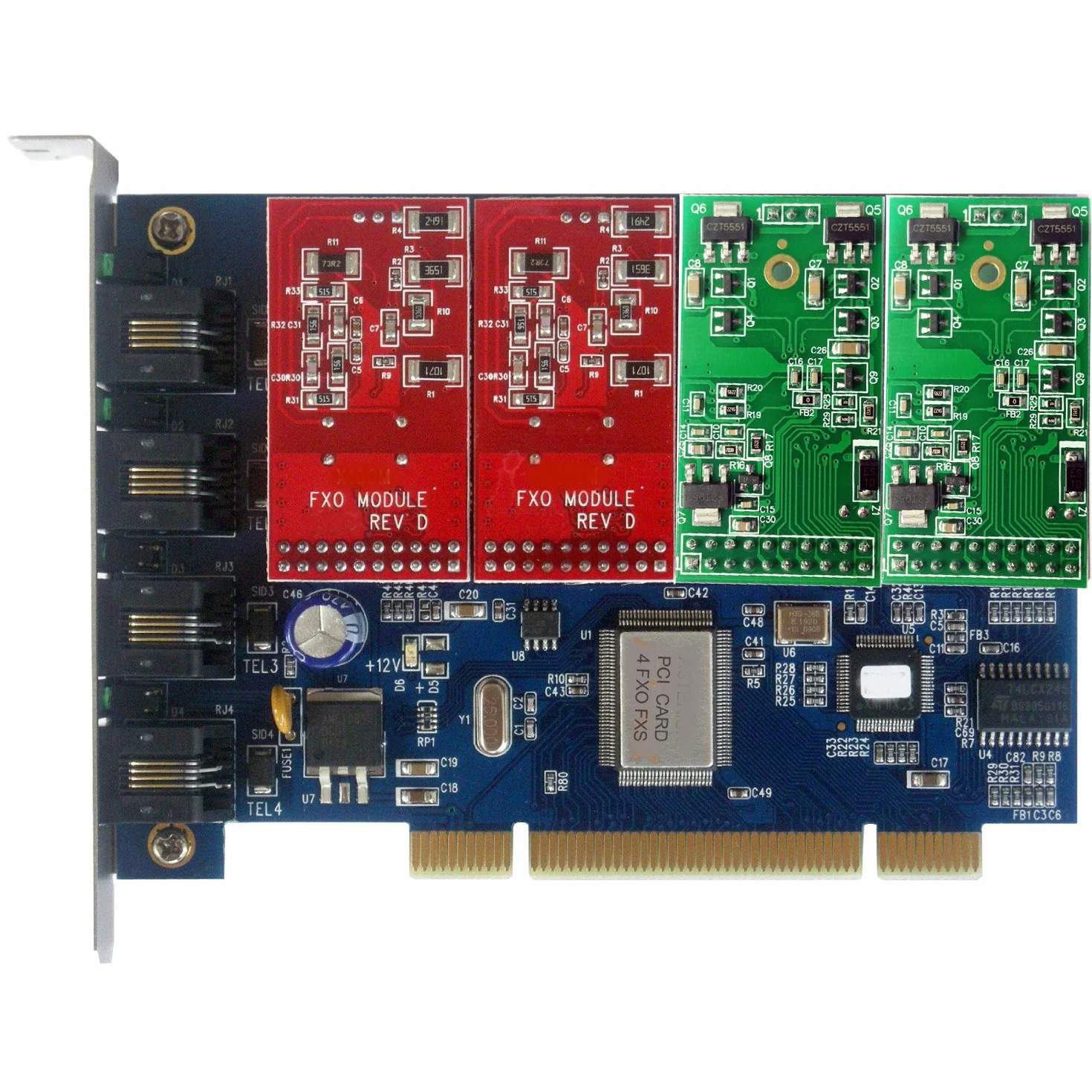 TDM400P FXO FXS Karta Asterisk 2FXO+2FXS VoIP PBX