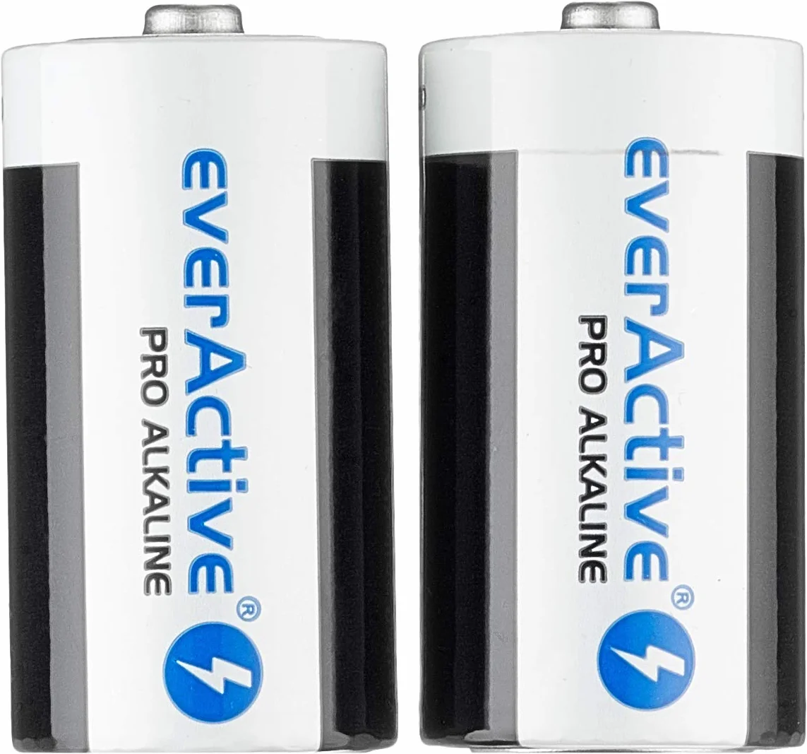 everActive Baterie C, 2 sztuki, Pro alkaliczne, Baby LR14 R14 1,5 V, najwyższa wydajność, trwałość 10 lat, 2 sztuki – 1 blister LR14/C 2 sztuki / 1 blister