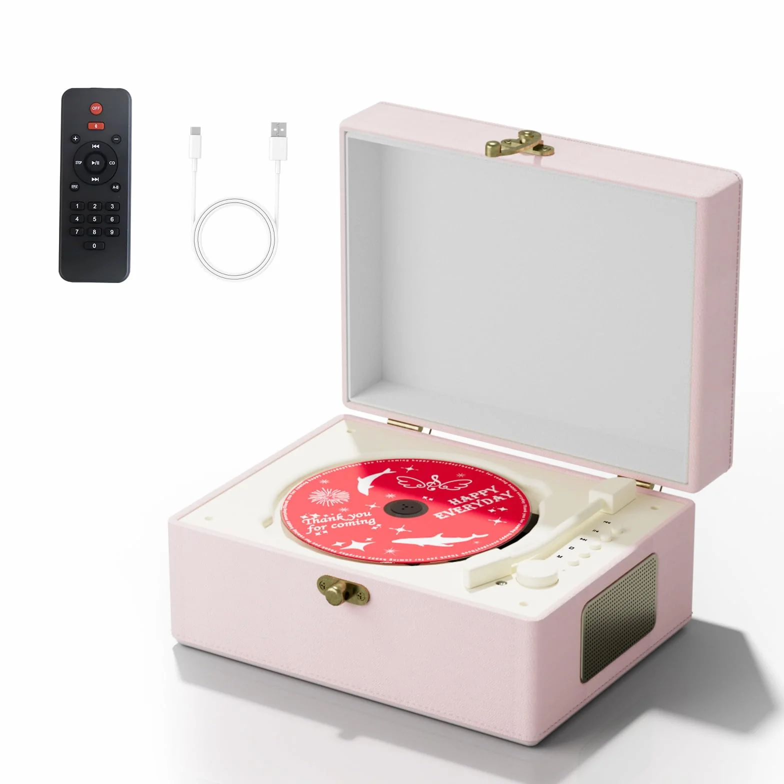 Odtwarzacz CD z głośnikami Time Music Box różowy