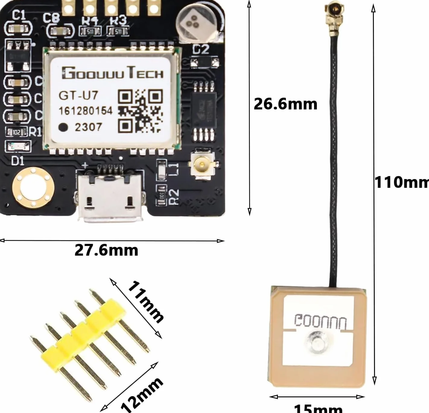 Moduł GPS GT-U7 NEO-6M 3,6V-5V mały odbiornik niskie zużycie prądu wysoka czułość do Arduino