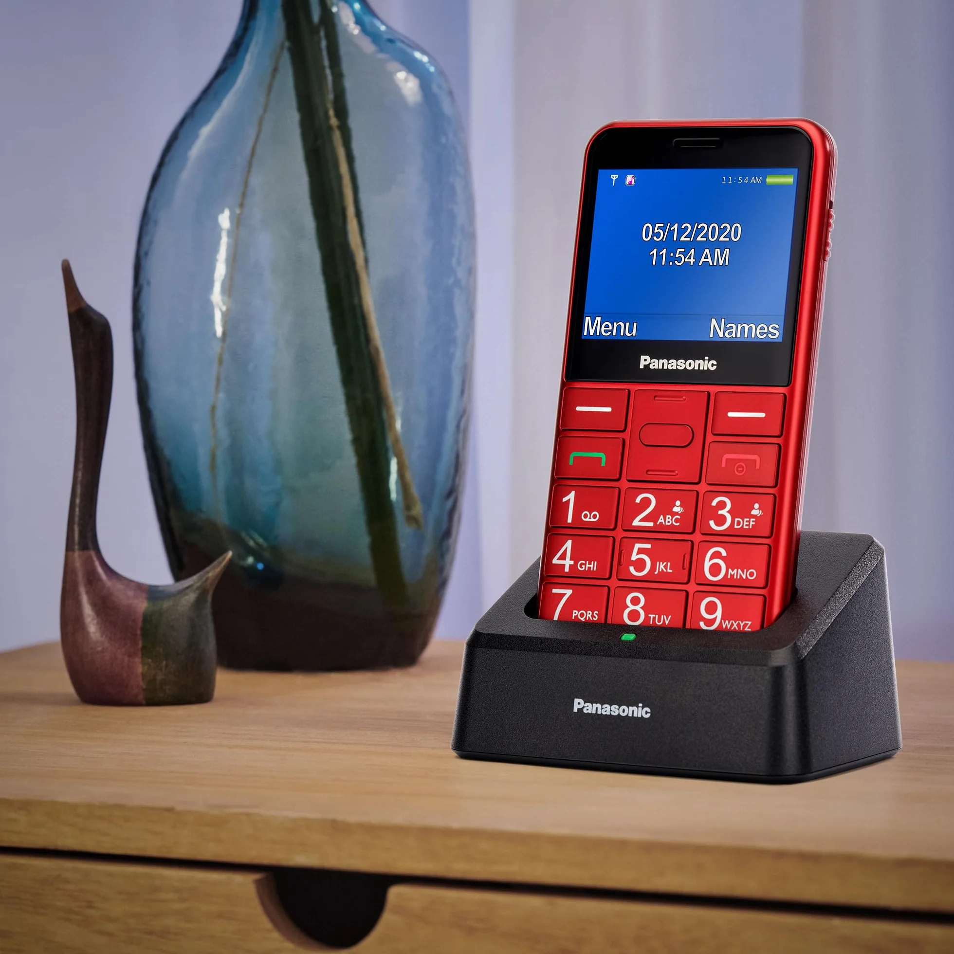 Panasonic KX-TU155 telefon komórkowy dla seniora 2.4" czerwony