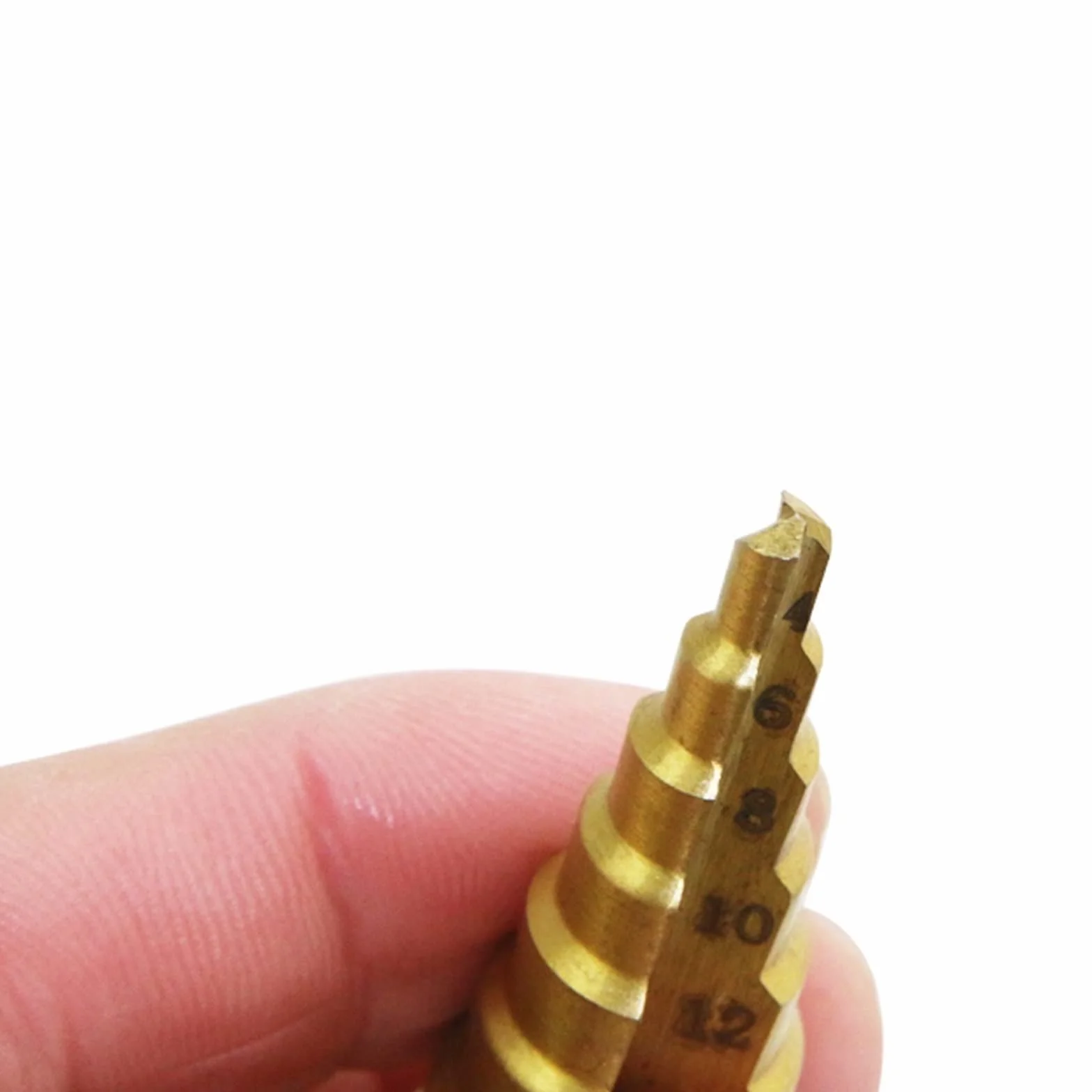 Wiertło stopniowe HSS spiralne proste rowkowane trójkąt sześciokątny trzonek szybkozmienny metal obróbka drewna (kolor: tytan typ 4, rozmiar: 6-35 mm (13 kroków))