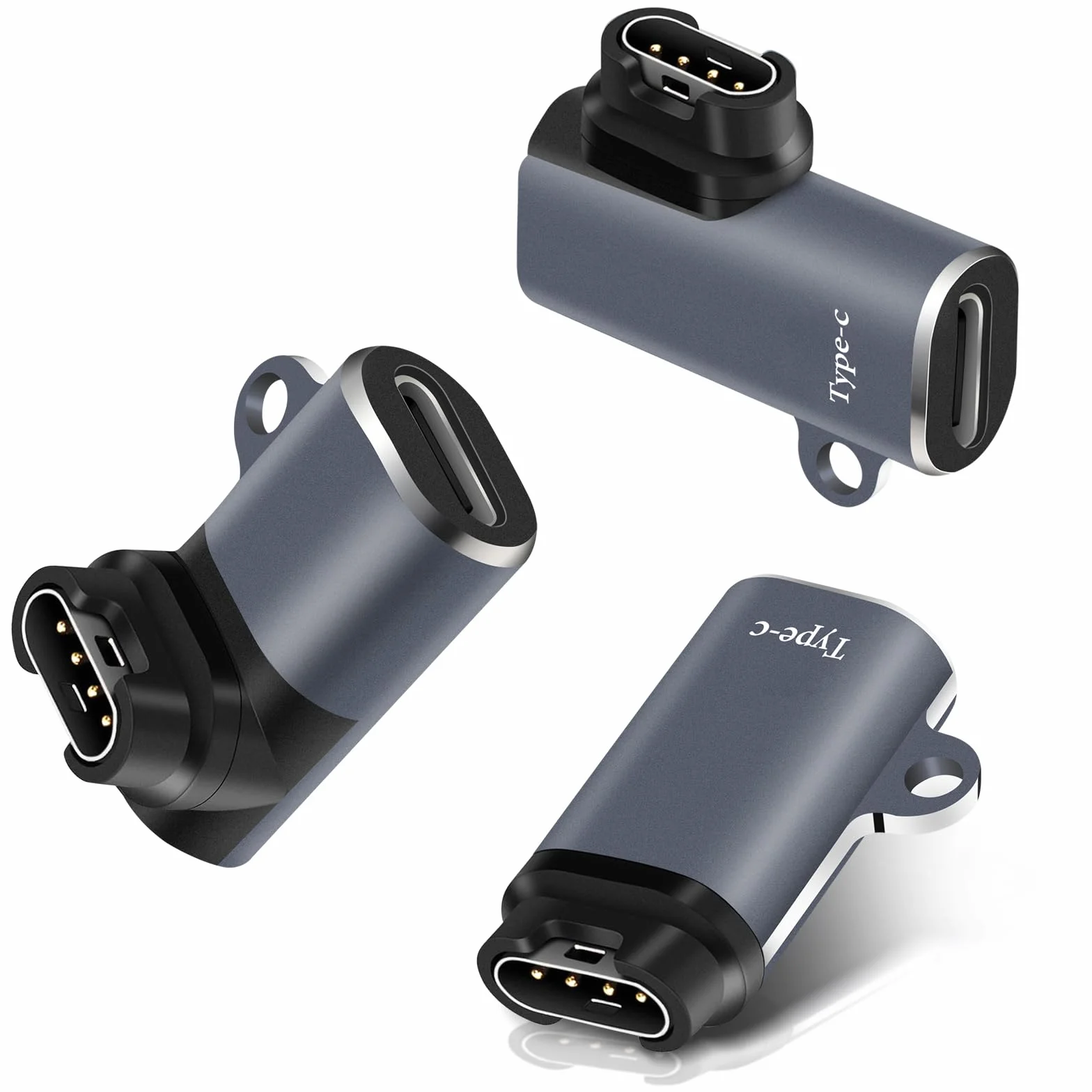 AXFEE Adaptery do ładowarki zegarka, 3 sztuki typu C, kompatybilne z Garmin Fenix S5/6/7, Venu, Epix 2, Forerunner 45/945/245/935