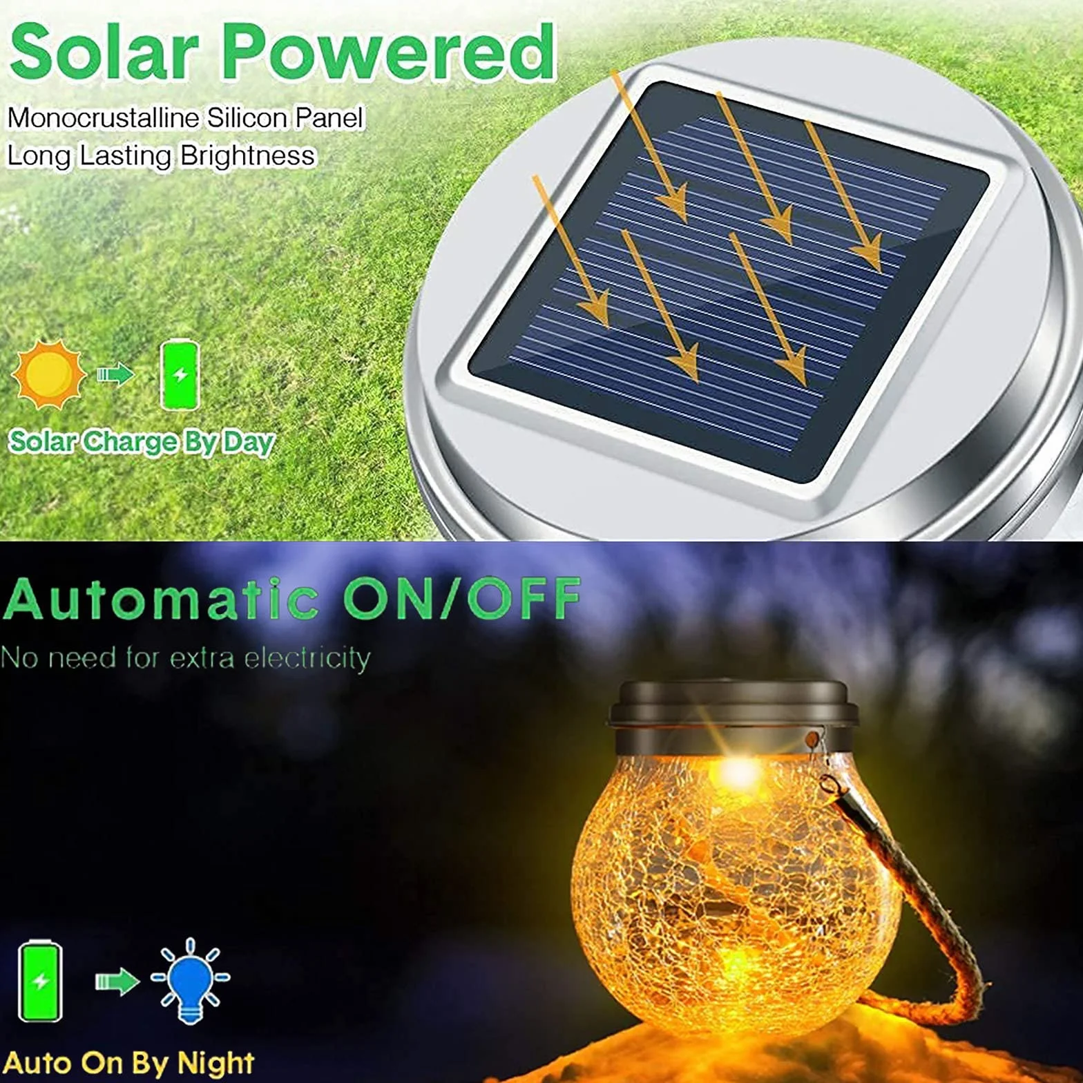 Lampy solarne ogrodowe - XRR 2 sztuki 30LED solarna latarnia wisząca szklana latarnia lampa solarna stołowa do zewnątrz IP65 wodoszczelna lampa solarna stołowa do patio, imprezy, dekoracje