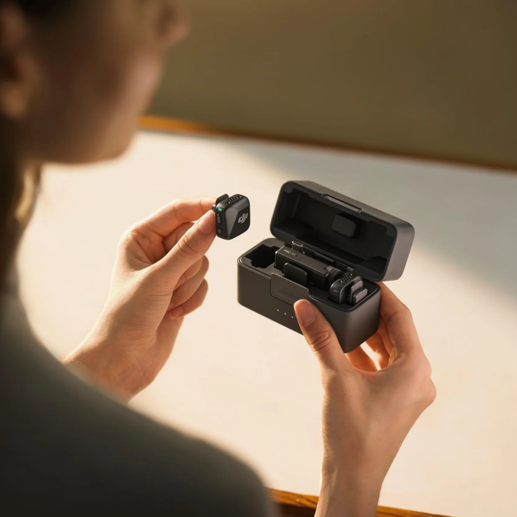 DJI Mini Mikrofon Bezprzewodowy 2 TX + 1 RX HQ Audio Redukcja Szumów 48h