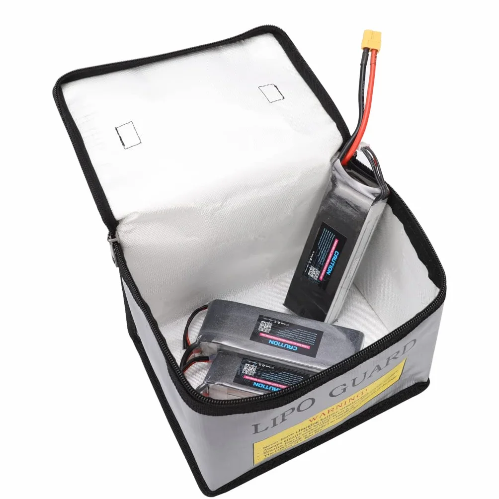 WANGCL Torba na baterie Lipo Ognioodporna wodoodporna bezpieczna torba na akumulator litowo-jonowy dron power bank - srebrna