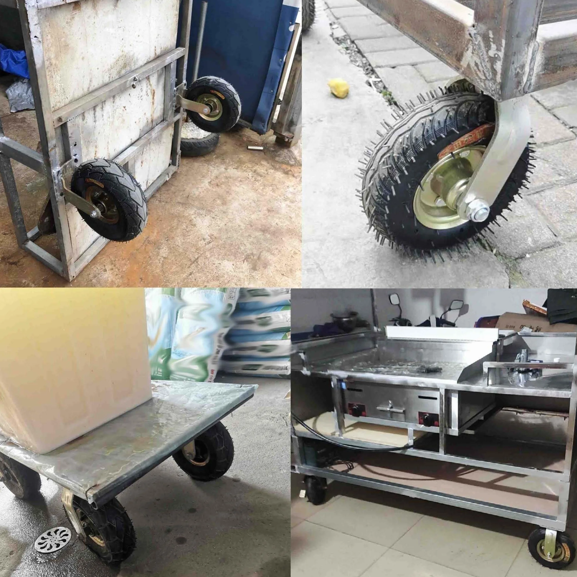 Zestaw 4 wytrzymałych kółek pneumatycznych, przemysłowych, obrotowych, ze śrubami, udźwig 900 funtów, amortyzacja wstrząsów, idealny do transportu mebli i mobilności