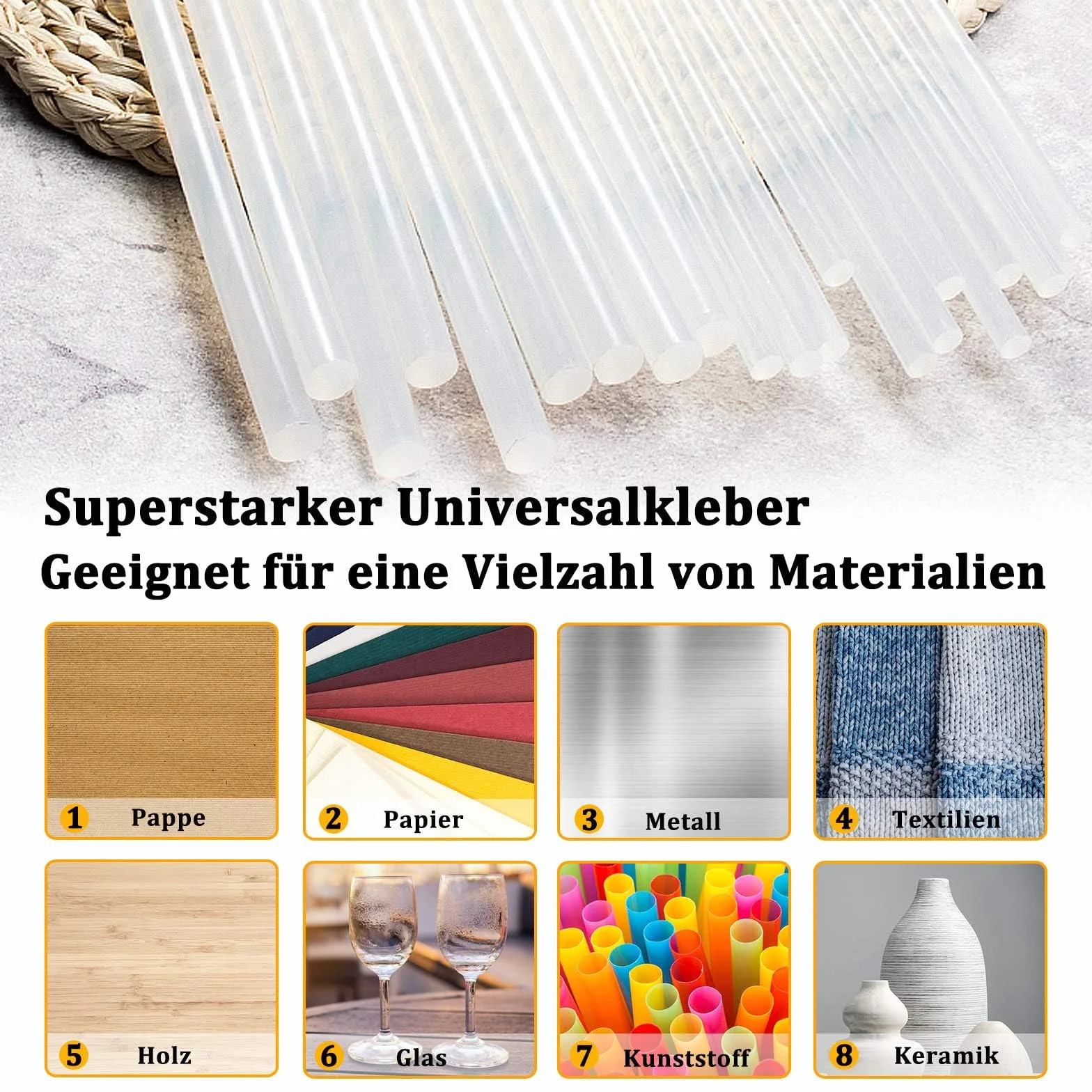 UISEBRT Wkłady do klejenia na gorąco 11 mm x 200 mm, przezroczyste – DIY standardowe pałeczki do klejenia na gorąco, super mocne wkłady do klejenia na gorąco do pistoletu do klejenia na gorąco (12 kg,