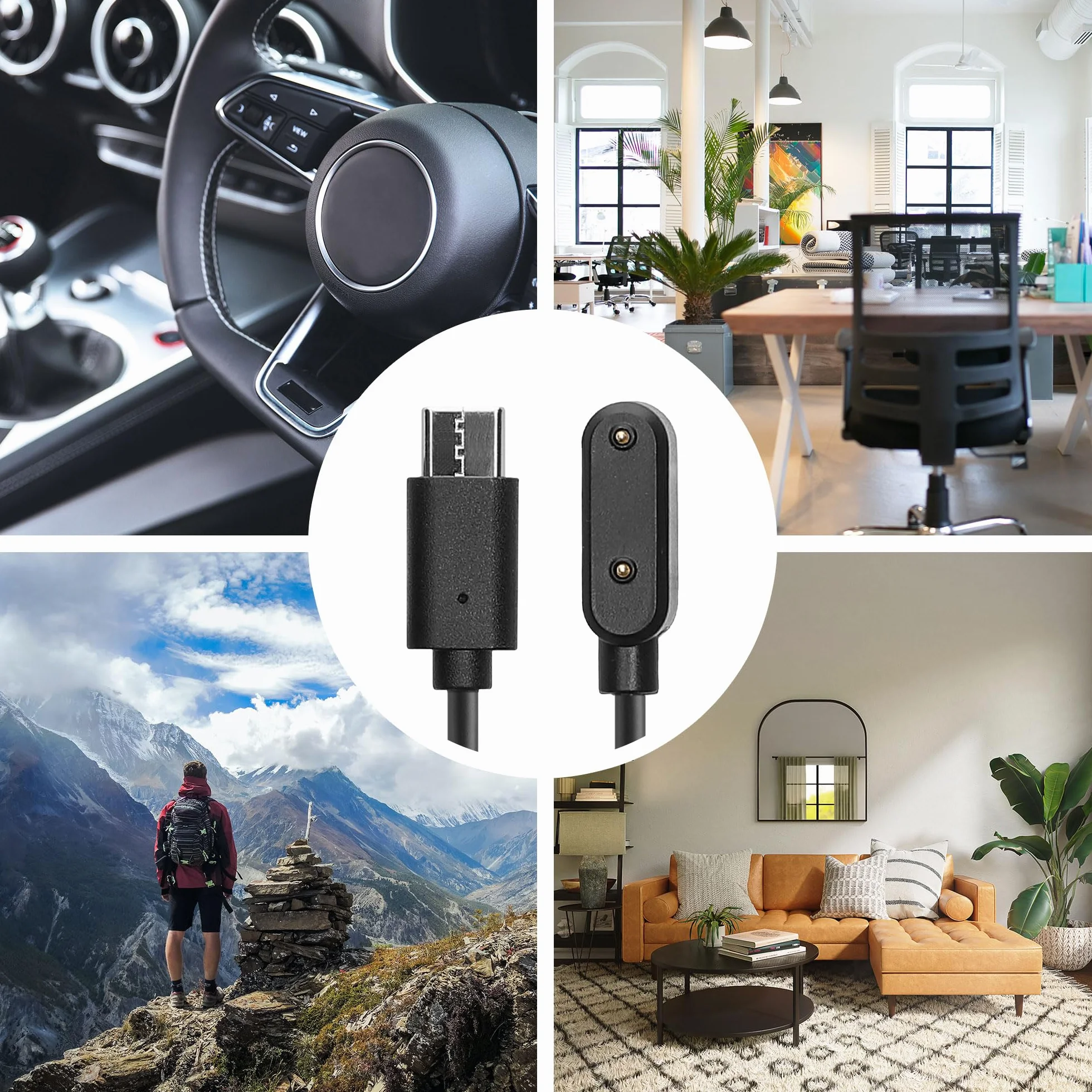 kwmobile Ładowarka kompatybilna z Huawei Band 9 / Band 8 / Watch Fit 2 / Watch Fit mini - kabel USB-C do ładowania smartwatcha - czarna