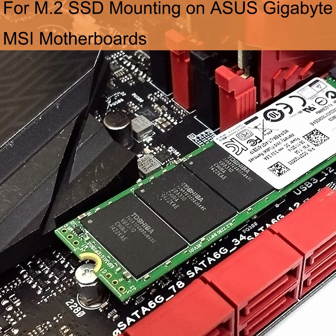 Zestaw śrub montażowych PCIe NVMe M.2 SSD do płyty głównej Asus, Gigabyte, ASRock, MSI z 6 sztukami pralek i śrubokrętem, 30 sztuk