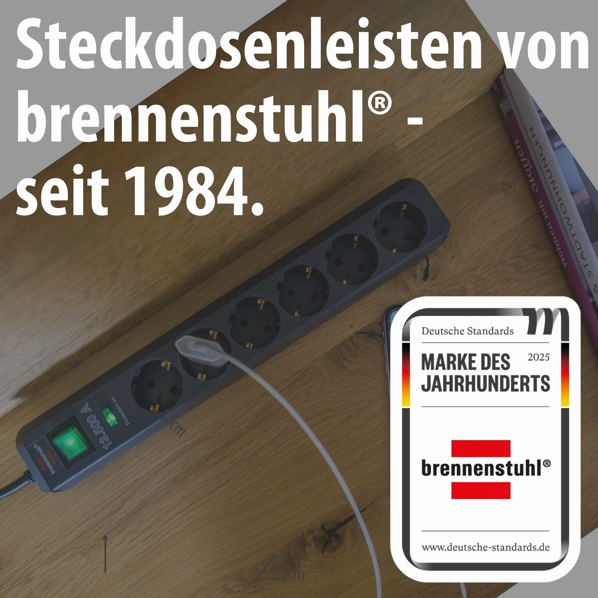 Brennenstuhl Przedłużacz Sieciowy 230 V 6 Gniazdek 1.5 m Antracytowy