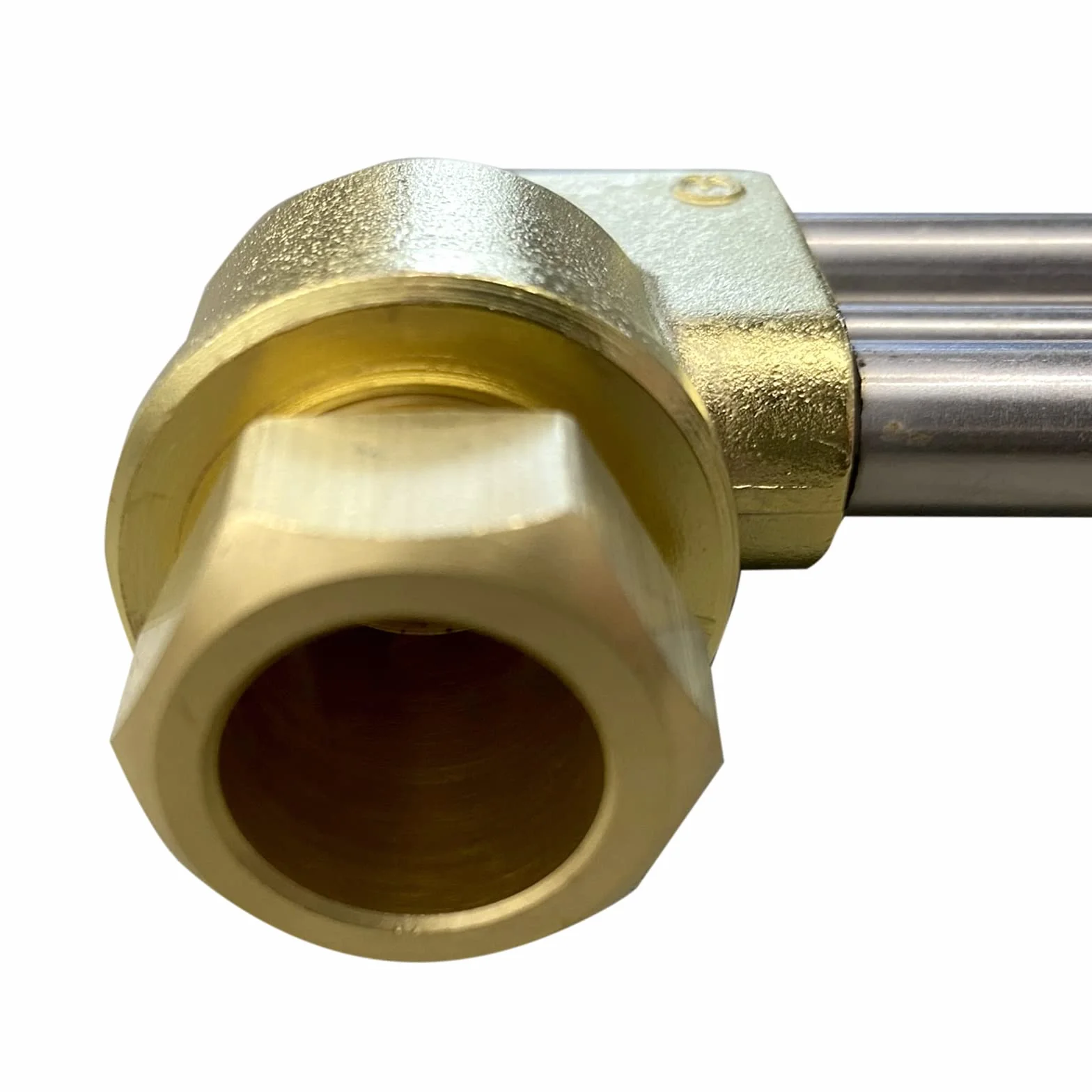 GCE Rhöna ręczny palnik do cięcia fug X511 mieszający gaz, acetylen - propan, długość 470 mm, głowica 90°, stal nierdzewna, mosiądz, złoty