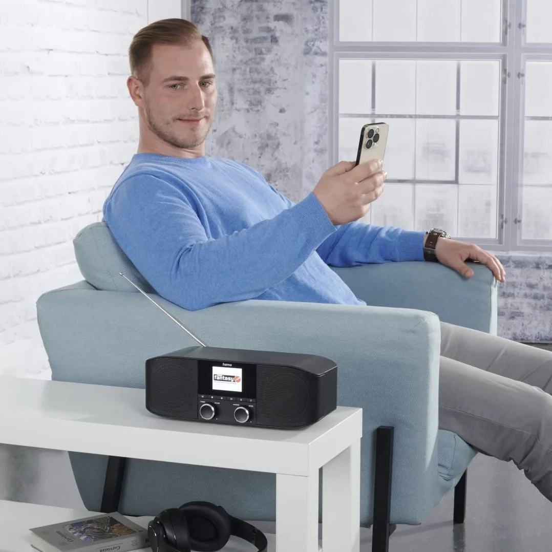 Hama DAB Plus Radio Kuchenne Bluetooth DR1410BT Cyfrowe Stereo Budzik AUX 3,5 mm FM Kolorowy Wyświetlacz Czarny