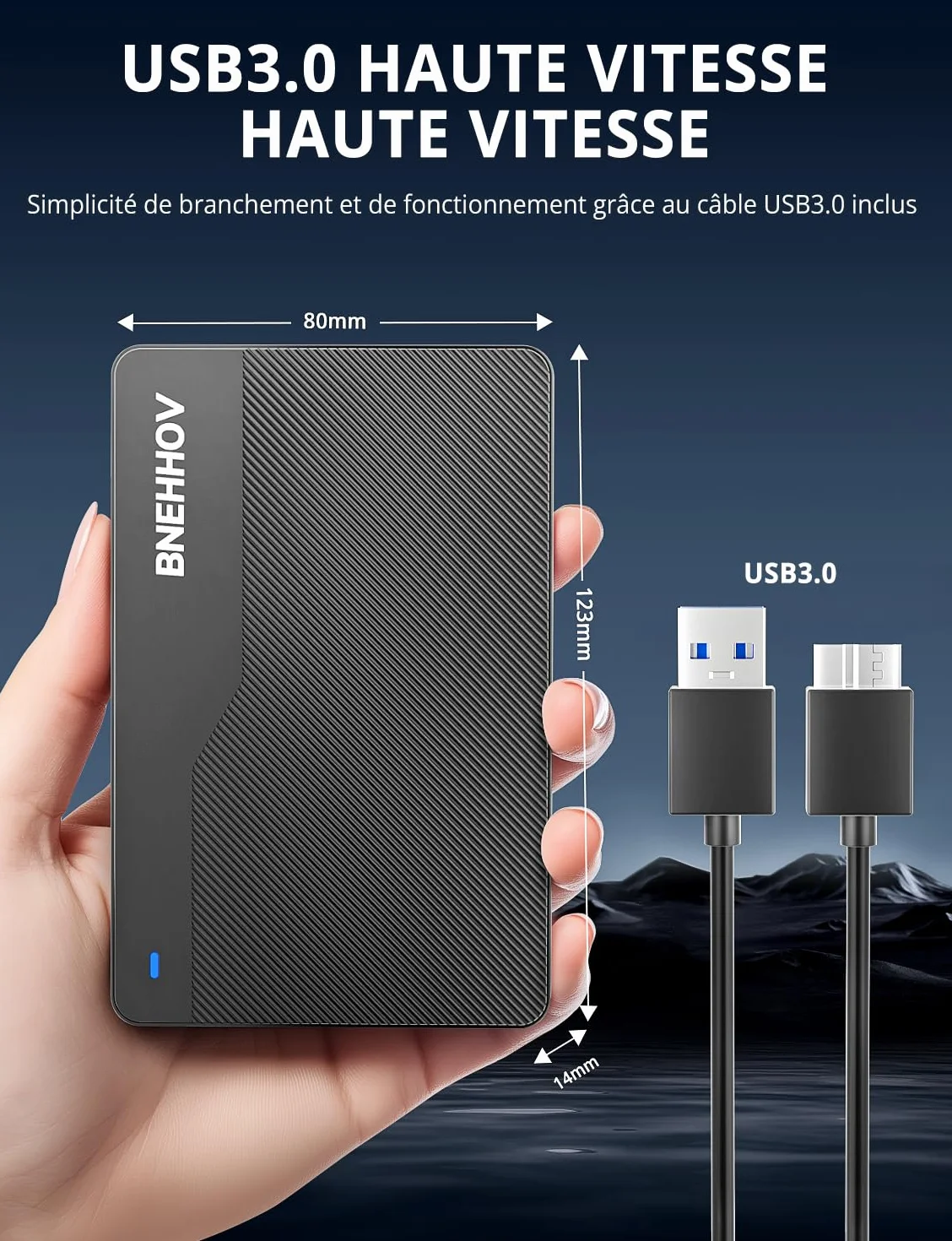 Przenośny Dysk Twardy Ultra Slim 500GB HDD USB 3.0 SATA