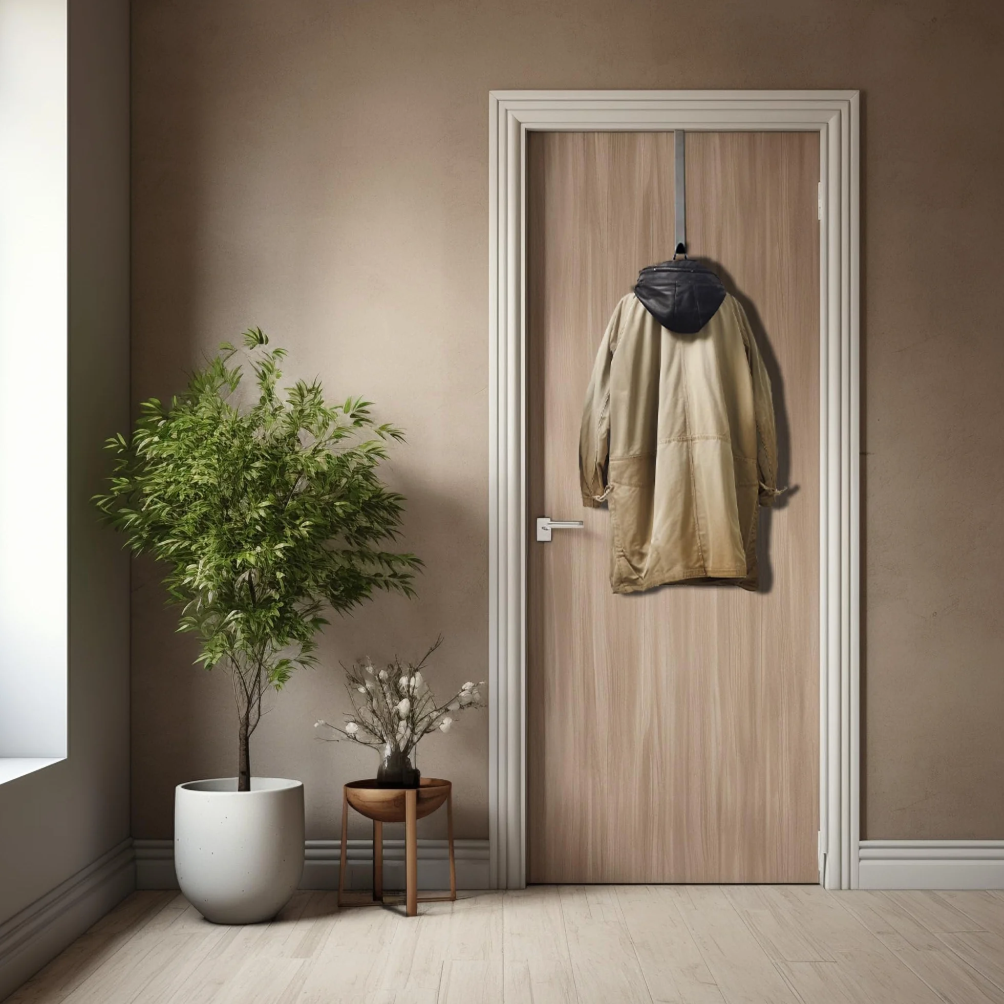 COM-FOUR® 4x Haczyki na Drzwi ze Stali Nierdzewnej - 27 cm do Wienców i Dekoracji - Wieszaki na Drzwi i Ubrania do Wewnątrz