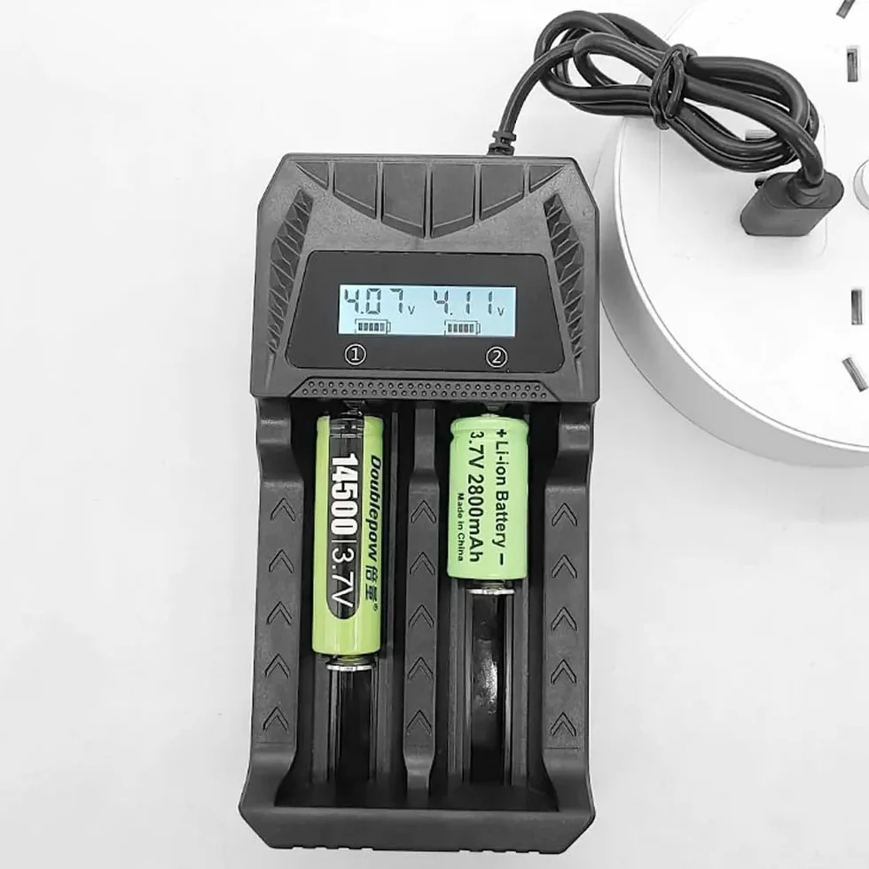 Ładowarka akumulatorowa 18650 2 gniazda Smart z wyświetlaczem LCD szybkie ładowanie 26650 21700 32650 16340 14500 18350 18500 AA AAA